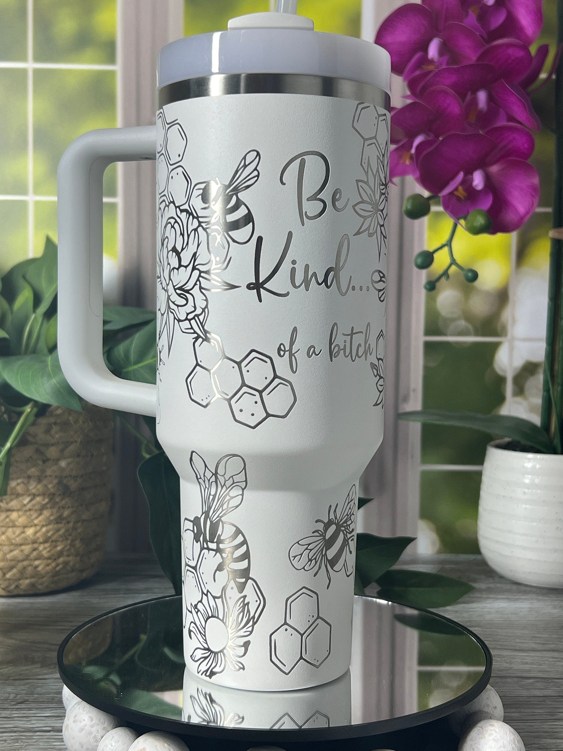 Be Kind... Of A B*tch Honey Bees Tumbler Wrap SVG | 40oz Laser Engraving File | Rotary Ready Digital Design | Exotic Animal SVG