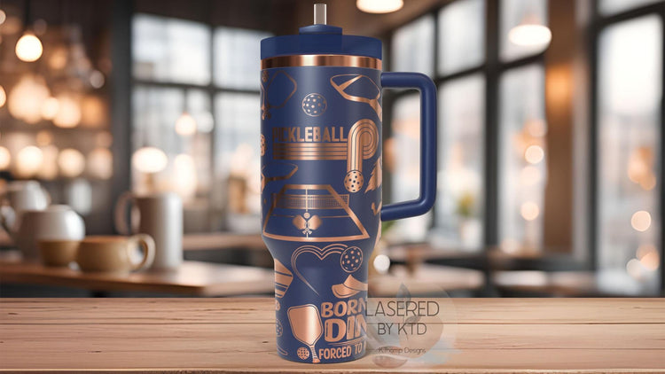 Pickleball Player Tumbler Wrap SVG | 40oz Laser Engraving File | Rotary Ready Digital Design | Sports Fan SVG