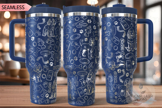Cocker Spaniel Tumbler Wrap SVG | 40oz Laser Engraving File | Rotary Engrave Digital Design | Dog Lover Gift