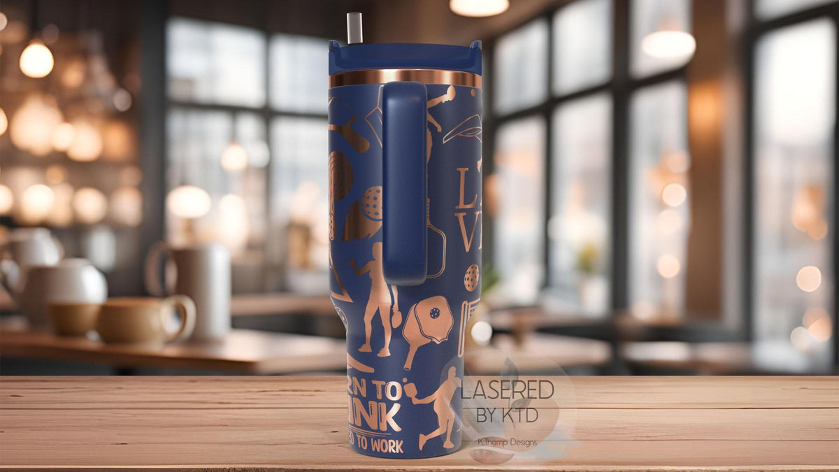 Pickleball Player Tumbler Wrap SVG | 40oz Laser Engraving File | Rotary Ready Digital Design | Sports Fan SVG