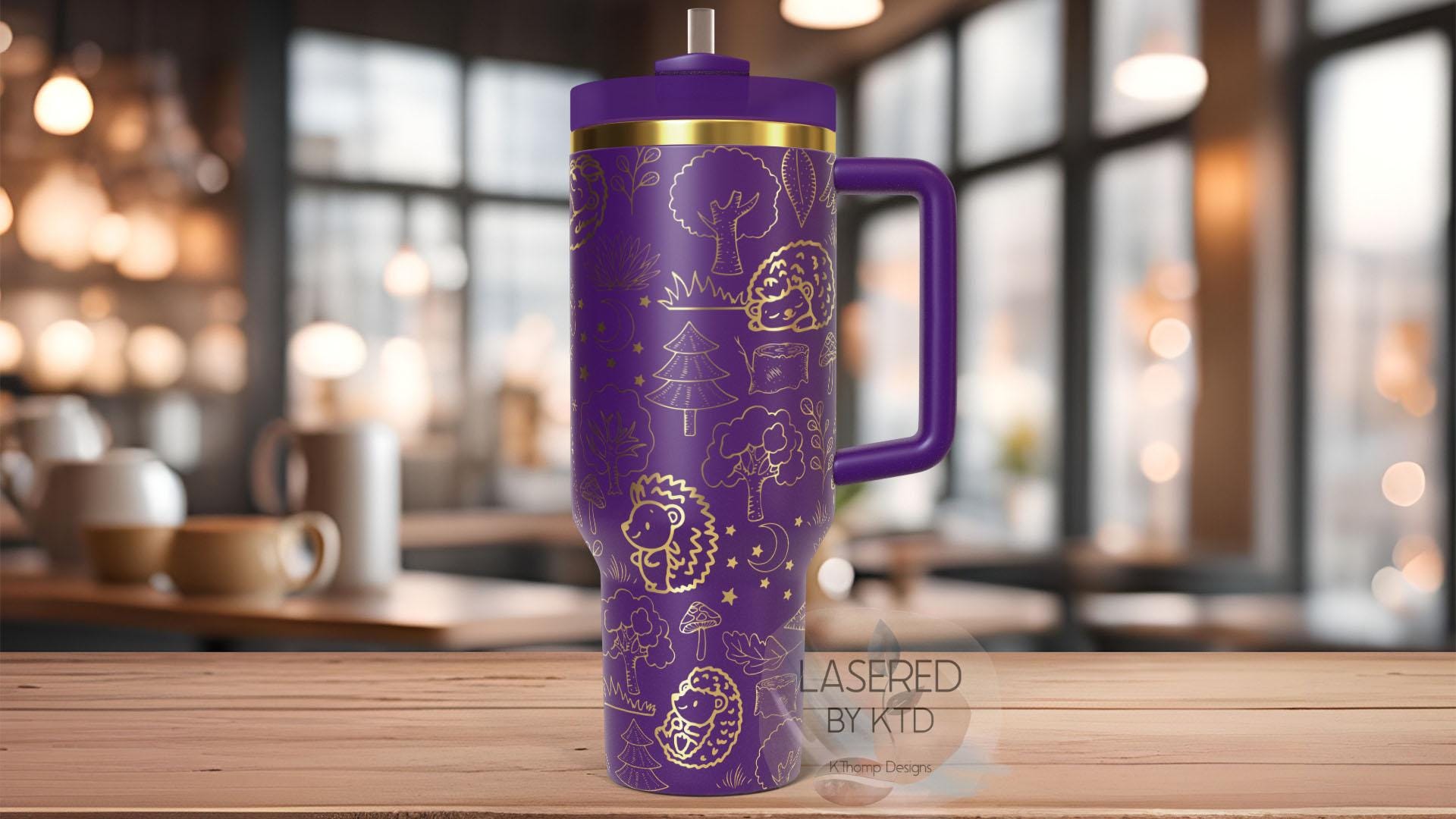 Hedgehog Cute Hedgehogs Tumbler Wrap SVG | 40oz Laser Engraving File | Rotary Ready Digital Design | Pet Lover Gift