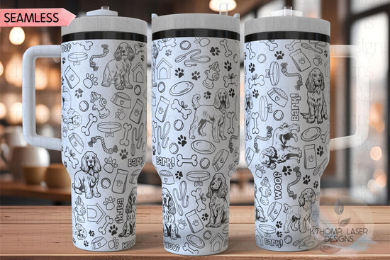 Cocker Spaniel Tumbler Wrap SVG | 40oz Laser Engraving File | Rotary Engrave Digital Design | Dog Lover Gift