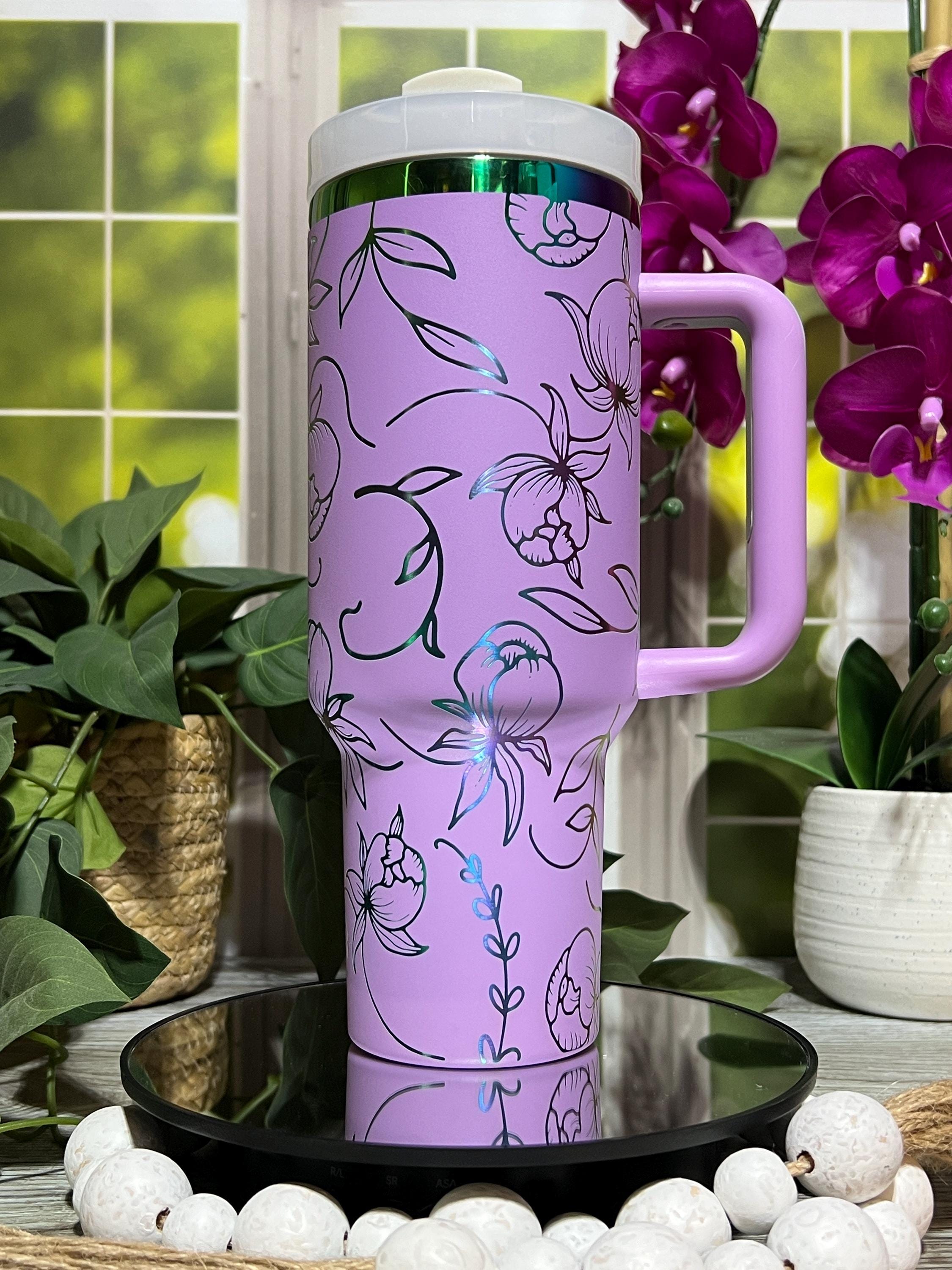 Floral Blooms Peonies Tumbler Wrap SVG | 40oz Laser Engraving File | Rotary Engrave Digital Design | Floral SVG Design