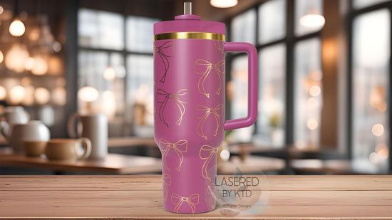 Bows Coquette Pretty Bows Tumbler Wrap SVG | 40oz Laser Engraving File | Rotary Ready Digital Design | Fantasy Magic SVG