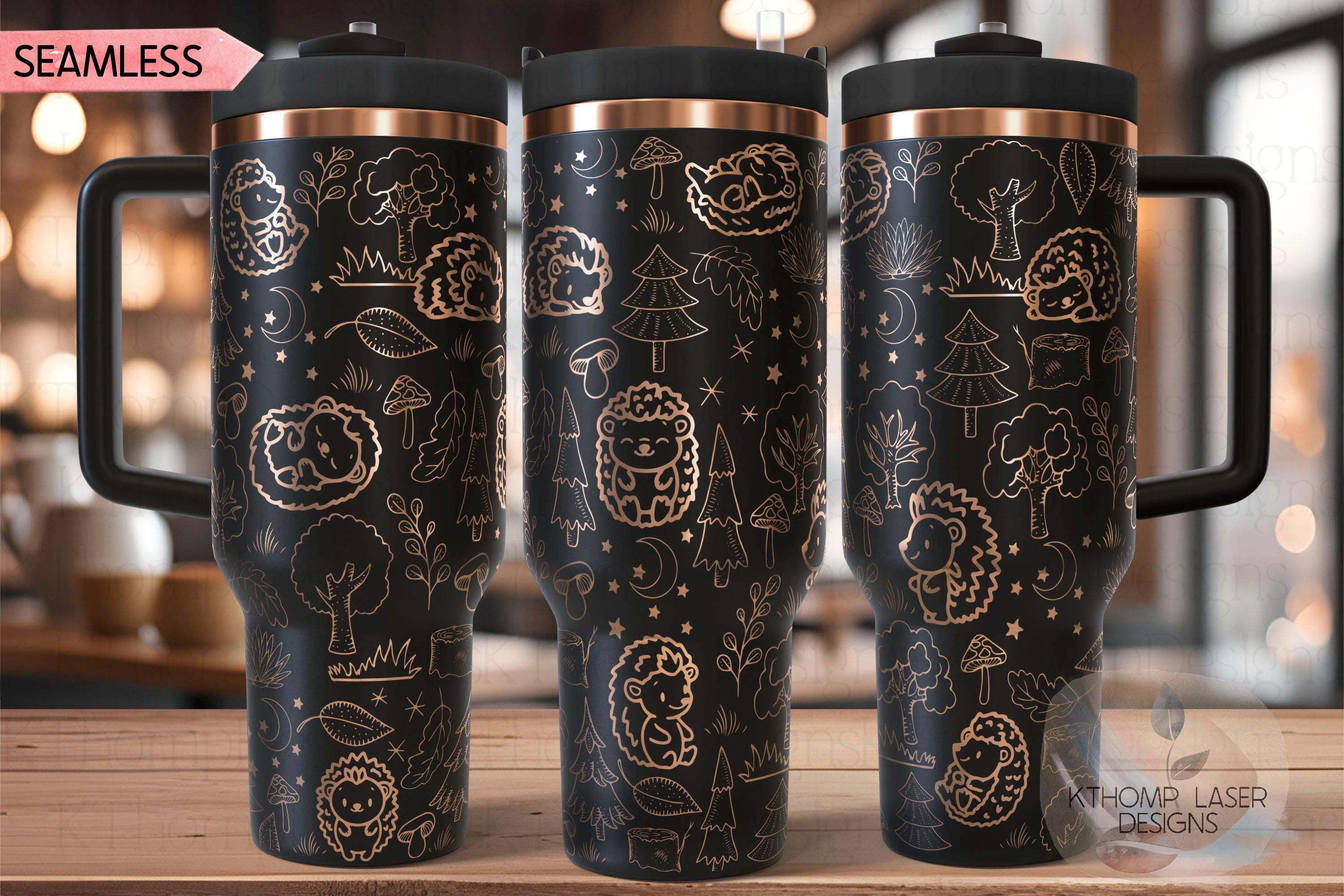 Hedgehog Cute Hedgehogs Tumbler Wrap SVG | 40oz Laser Engraving File | Rotary Ready Digital Design | Pet Lover Gift