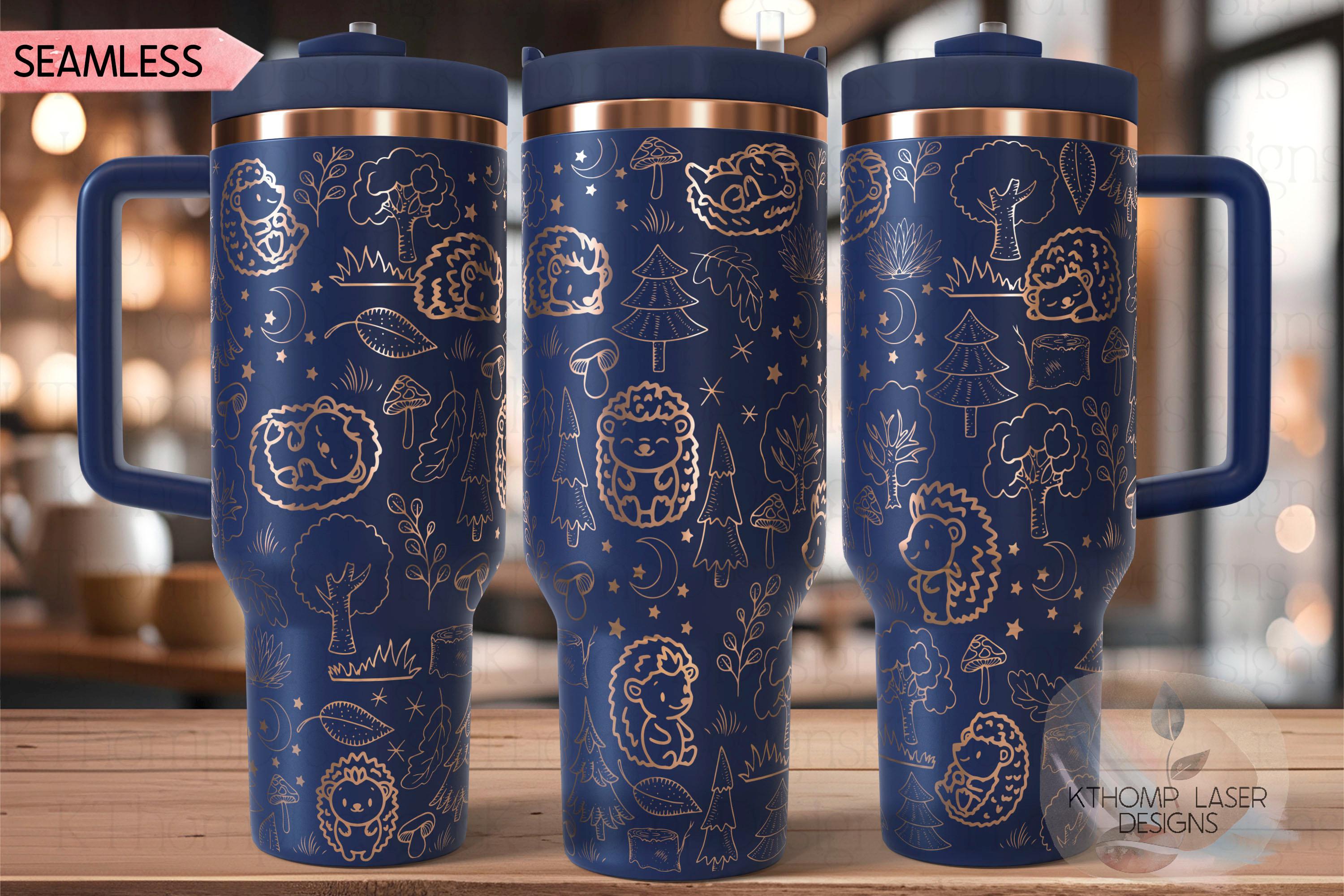 Hedgehog Cute Hedgehogs Tumbler Wrap SVG | 40oz Laser Engraving File | Rotary Ready Digital Design | Pet Lover Gift