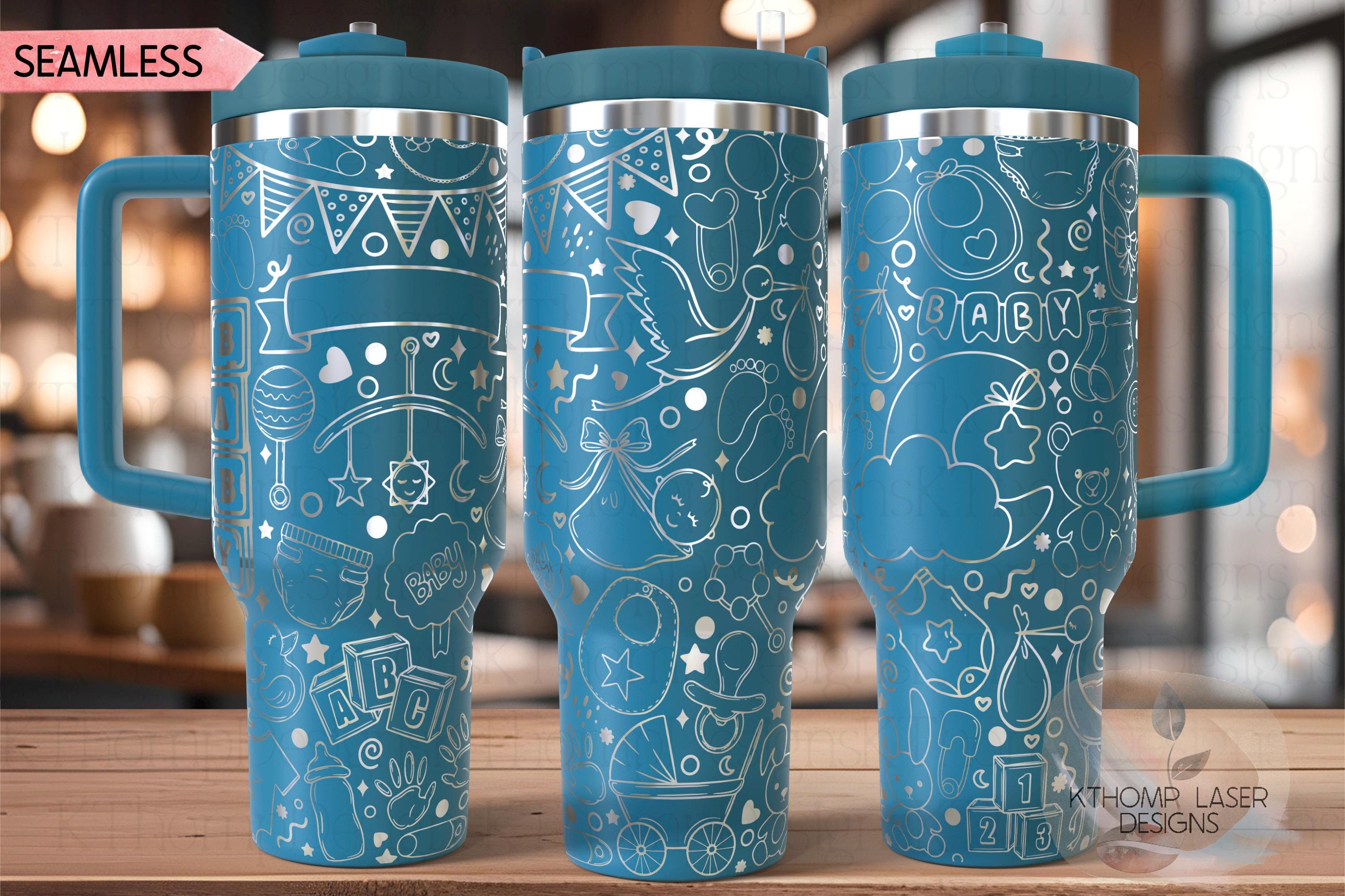 Baby Shower New Mom Tumbler Wrap SVG | 40oz Laser Engraving File | Rotary Ready Digital Design | Graduation Wedding SVG