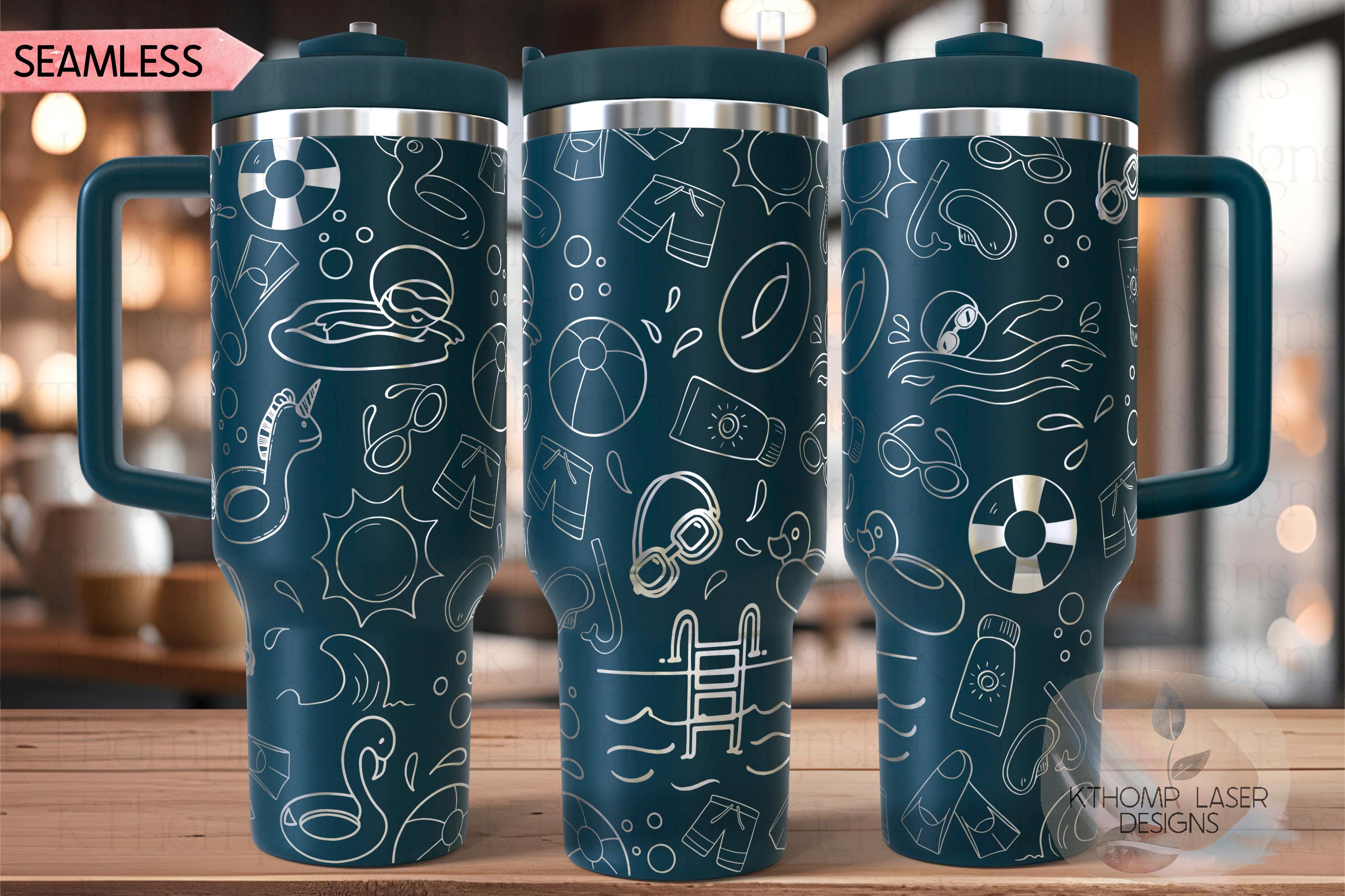 Swimming Swim Coach Swimmer Tumbler Wrap SVG | 40oz Laser Engraving File | Rotary Ready Digital Design | Sports Fan SVG