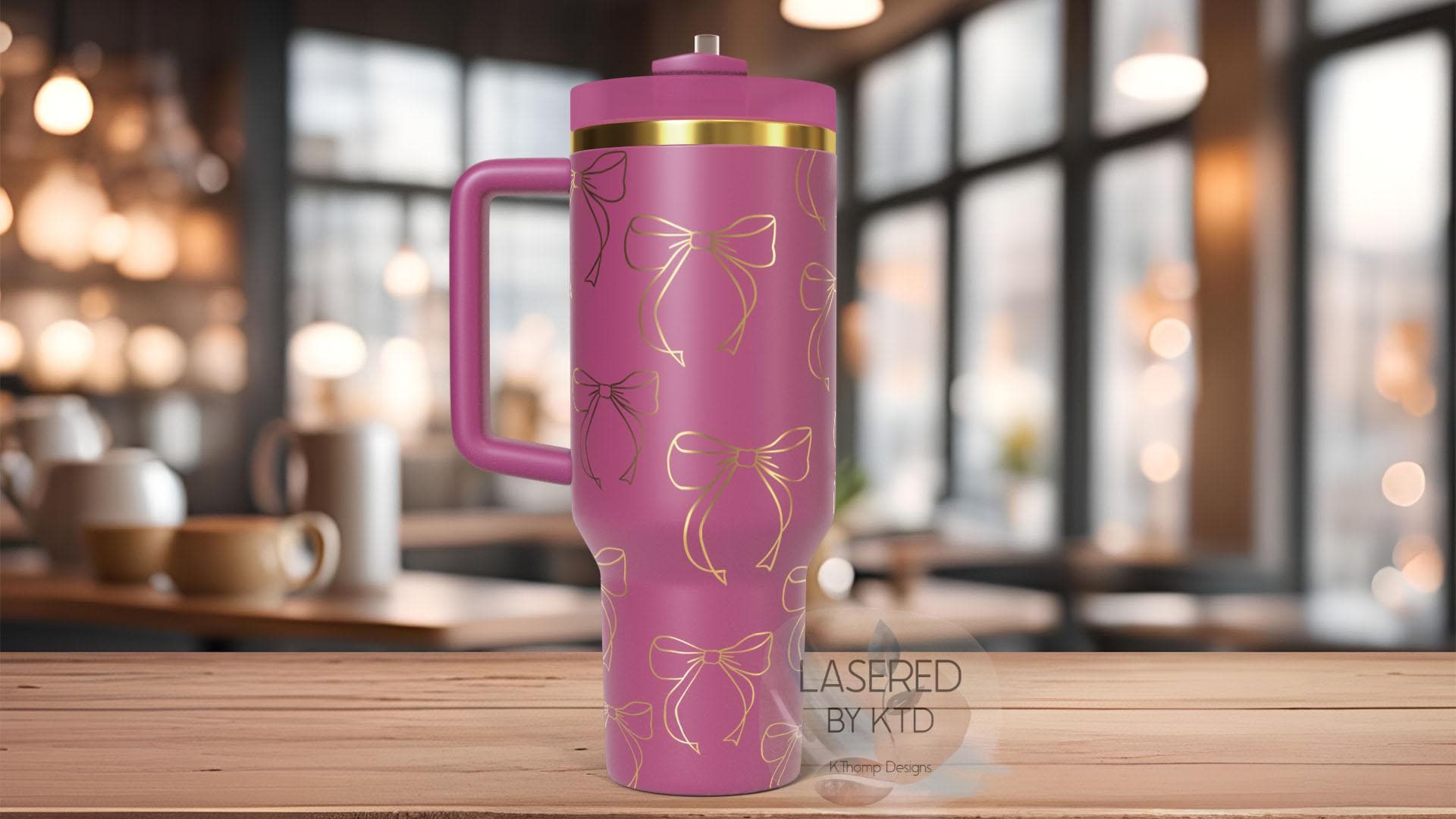 Bows Coquette Pretty Bows Tumbler Wrap SVG | 40oz Laser Engraving File | Rotary Ready Digital Design | Fantasy Magic SVG