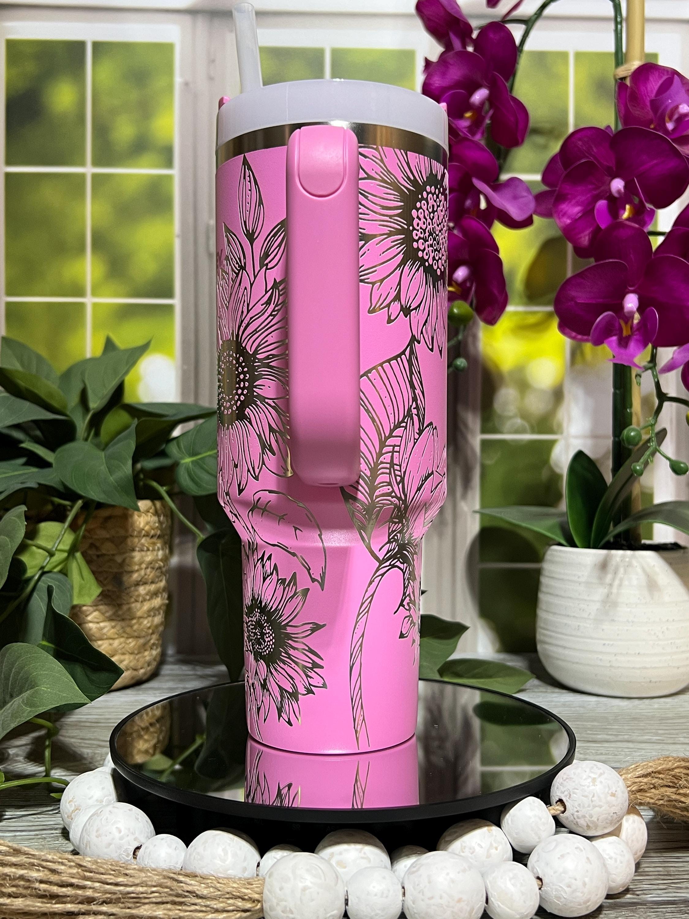 Sunflowers Tumbler Wrap SVG | 40oz Laser Engraving File | Rotary Engrave Digital Design | Floral SVG Design