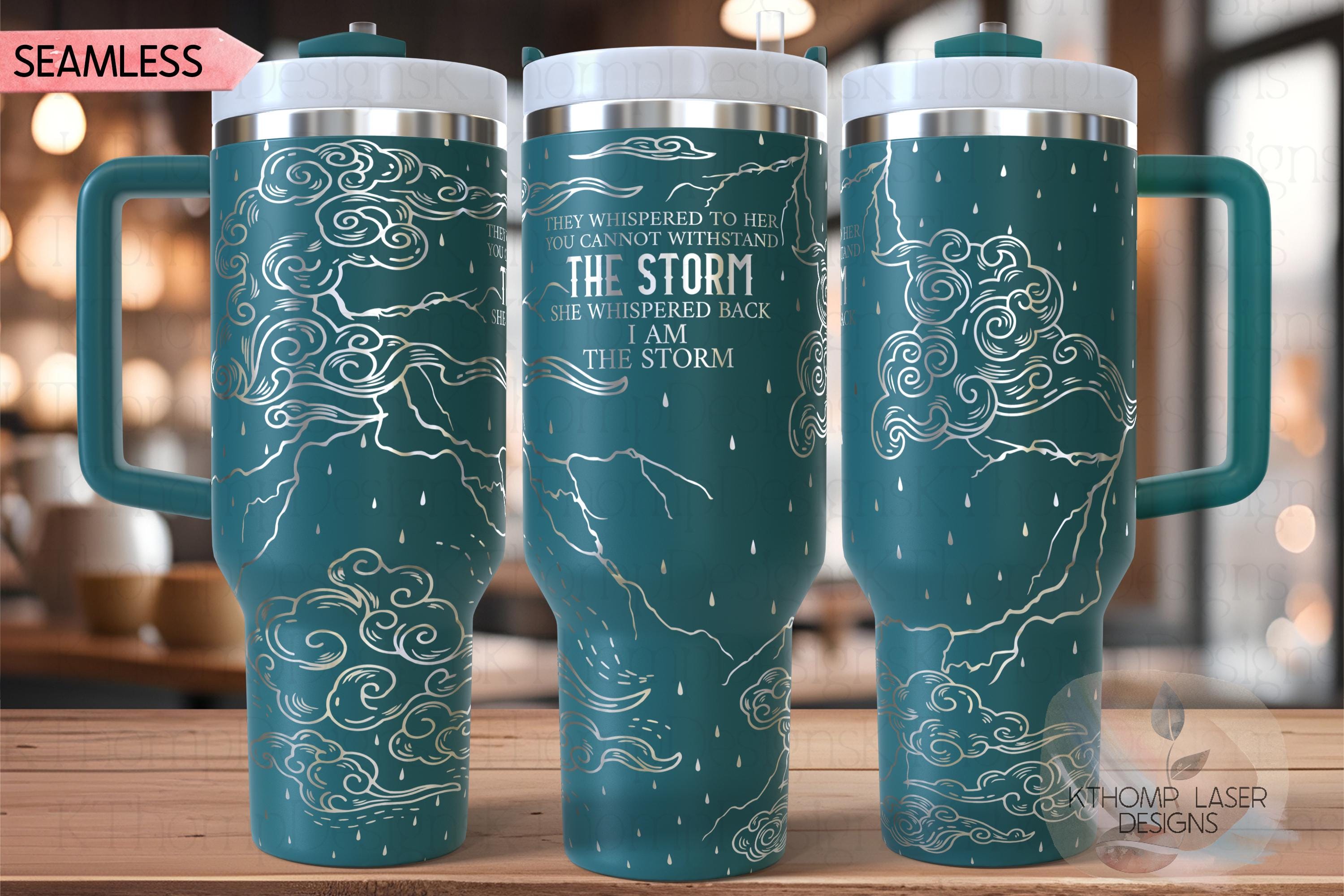 I Am The Storm Tumbler Wrap SVG | 40oz Laser Engraving File | Rotary Ready Digital Design | Support Awareness SVG
