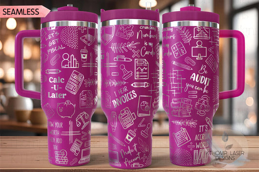 Accounting and Finance Tumbler Wrap SVG | 40oz Laser Engraving File | Rotary Ready Digital Design | Career Gift SVG