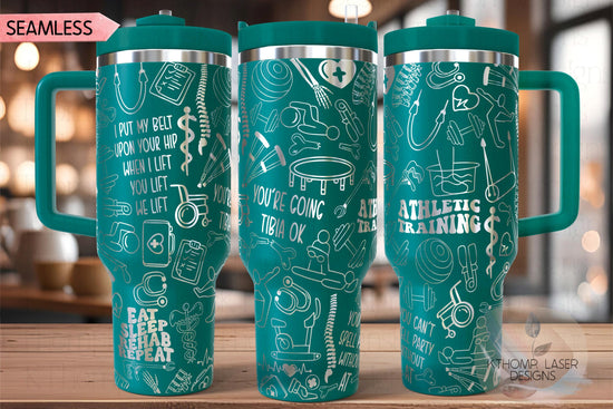 Athletic Training Tumbler Wrap SVG | 40oz Laser Engraving File | Rotary Ready Digital Design | Career Gift SVG