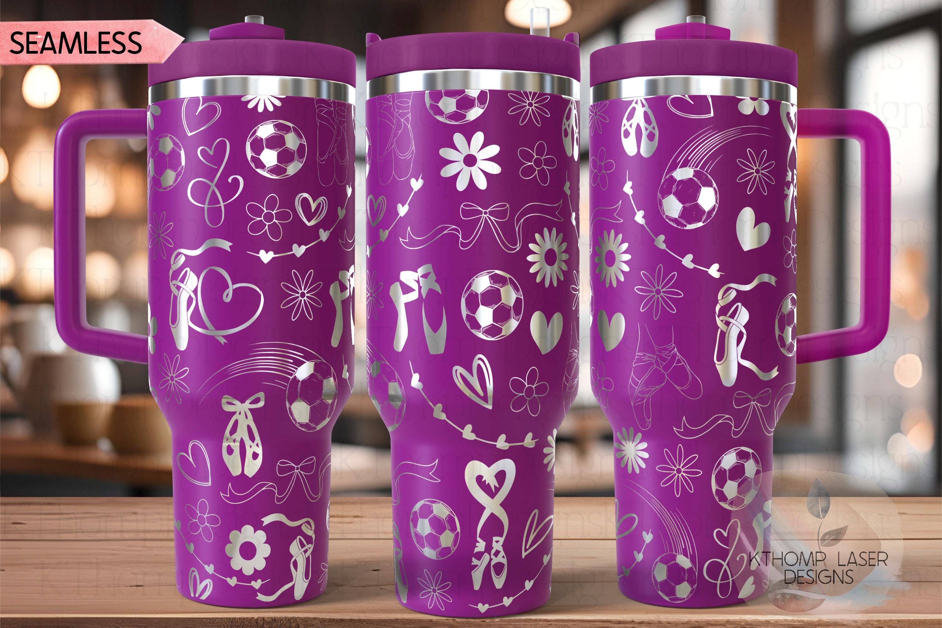 Ballet & Soccer Tumbler Wrap SVG | 40oz Laser Engraving File | Rotary Ready Digital Design | Sports Fan SVG