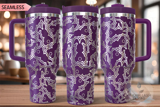 Bunny Burst Easter Holiday Tumbler Wrap SVG | 40oz Laser Engraving File | Rotary Ready Digital Design | Seasonal SVG
