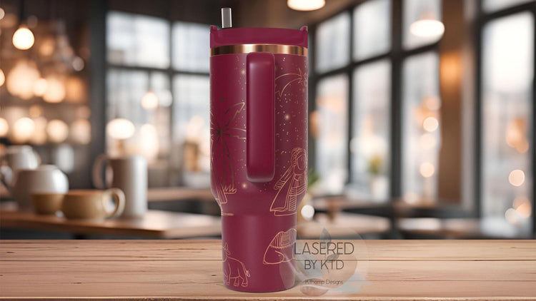 Christmas Nativity Holiday Tumbler Wrap SVG | 40oz Laser Engraving File | Rotary Ready Digital Design | Seasonal SVG