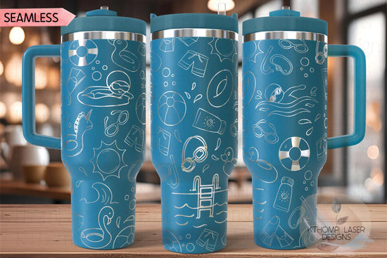 Swimming Swim Coach Swimmer Tumbler Wrap SVG | 40oz Laser Engraving File | Rotary Ready Digital Design | Sports Fan SVG