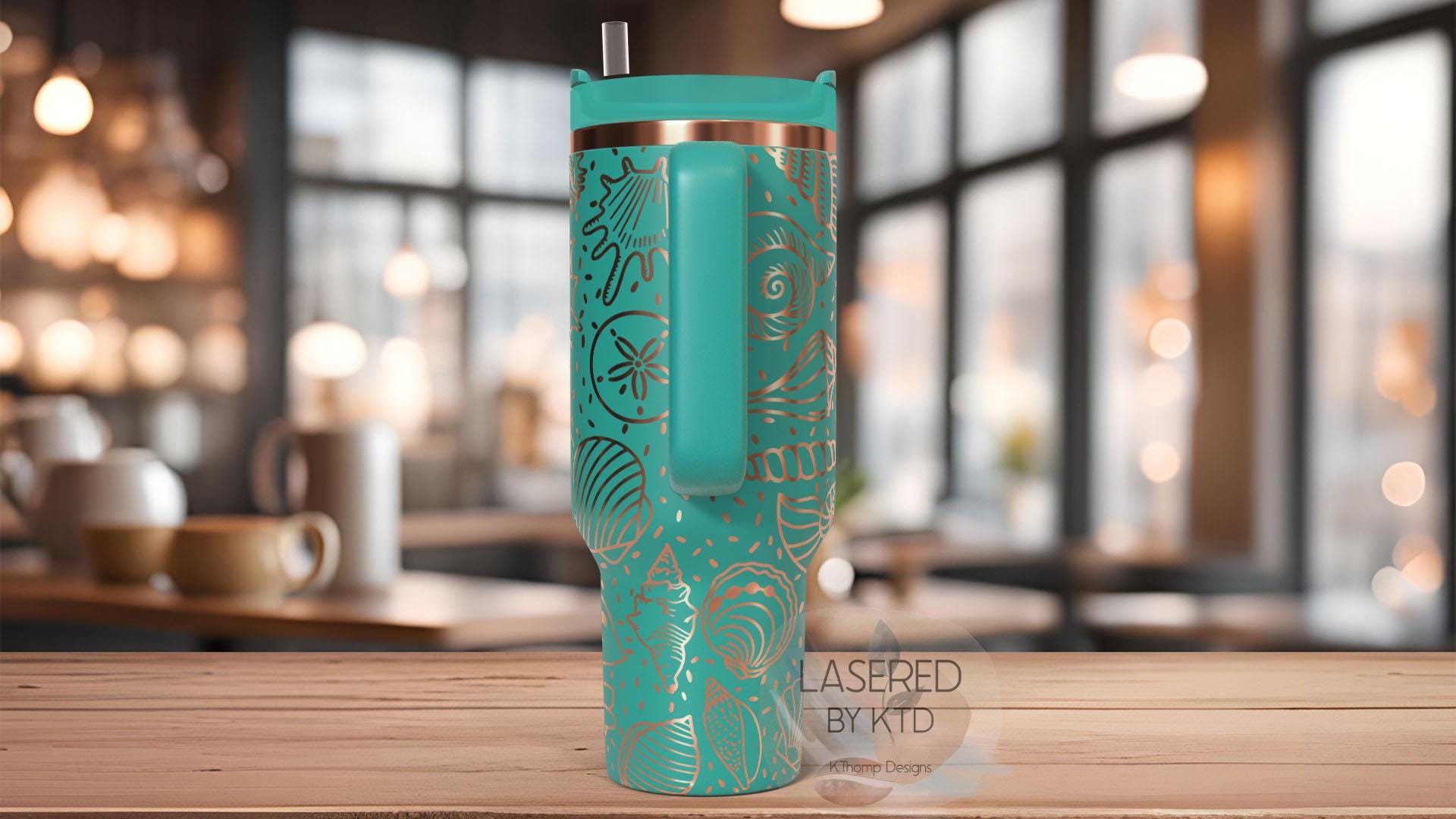 Seashells Beach Vacation Summer Tumbler Wrap SVG | 40oz Laser Engraving File | Rotary Ready Digital Design | Ocean Nautical SVG