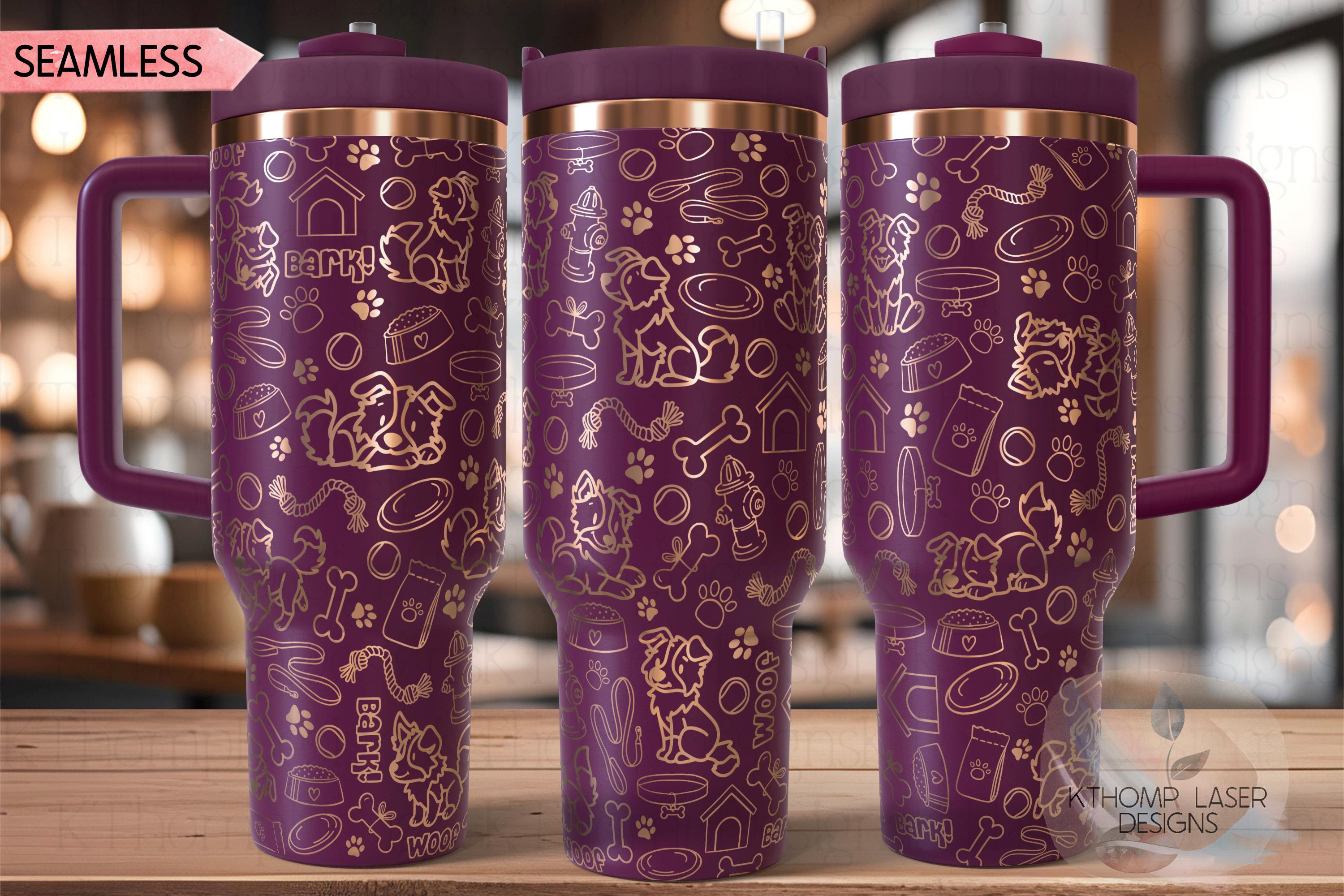 Border Collie Tumbler Wrap SVG | 40oz Laser Engraving File | Rotary Engrave Digital Design | Dog Lover Gift