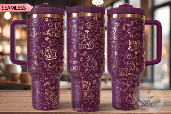Border Collie Tumbler Wrap SVG | 40oz Laser Engraving File | Rotary Engrave Digital Design | Dog Lover Gift