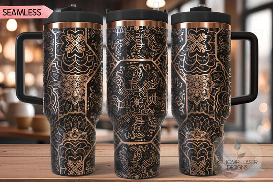 Faith Mandala Jesus Mandala Tumbler Wrap SVG | 40oz Laser Engraving File | Rotary Ready Digital Design | Support Awareness SVG