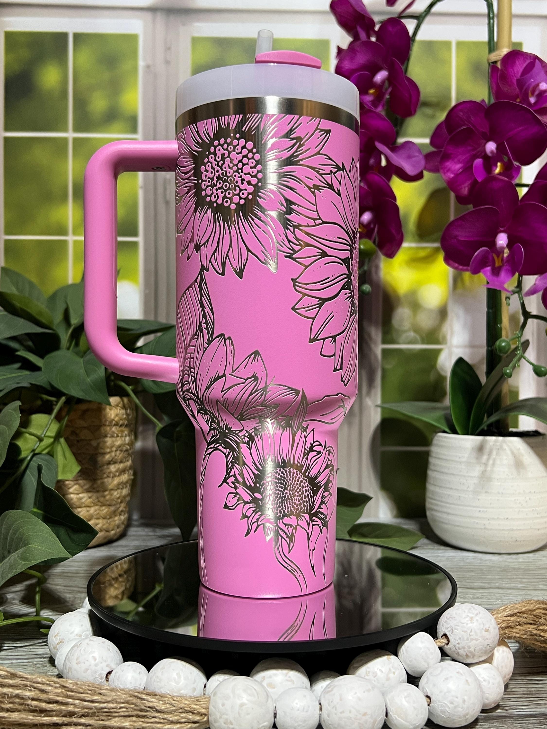 Sunflowers Tumbler Wrap SVG | 40oz Laser Engraving File | Rotary Engrave Digital Design | Floral SVG Design
