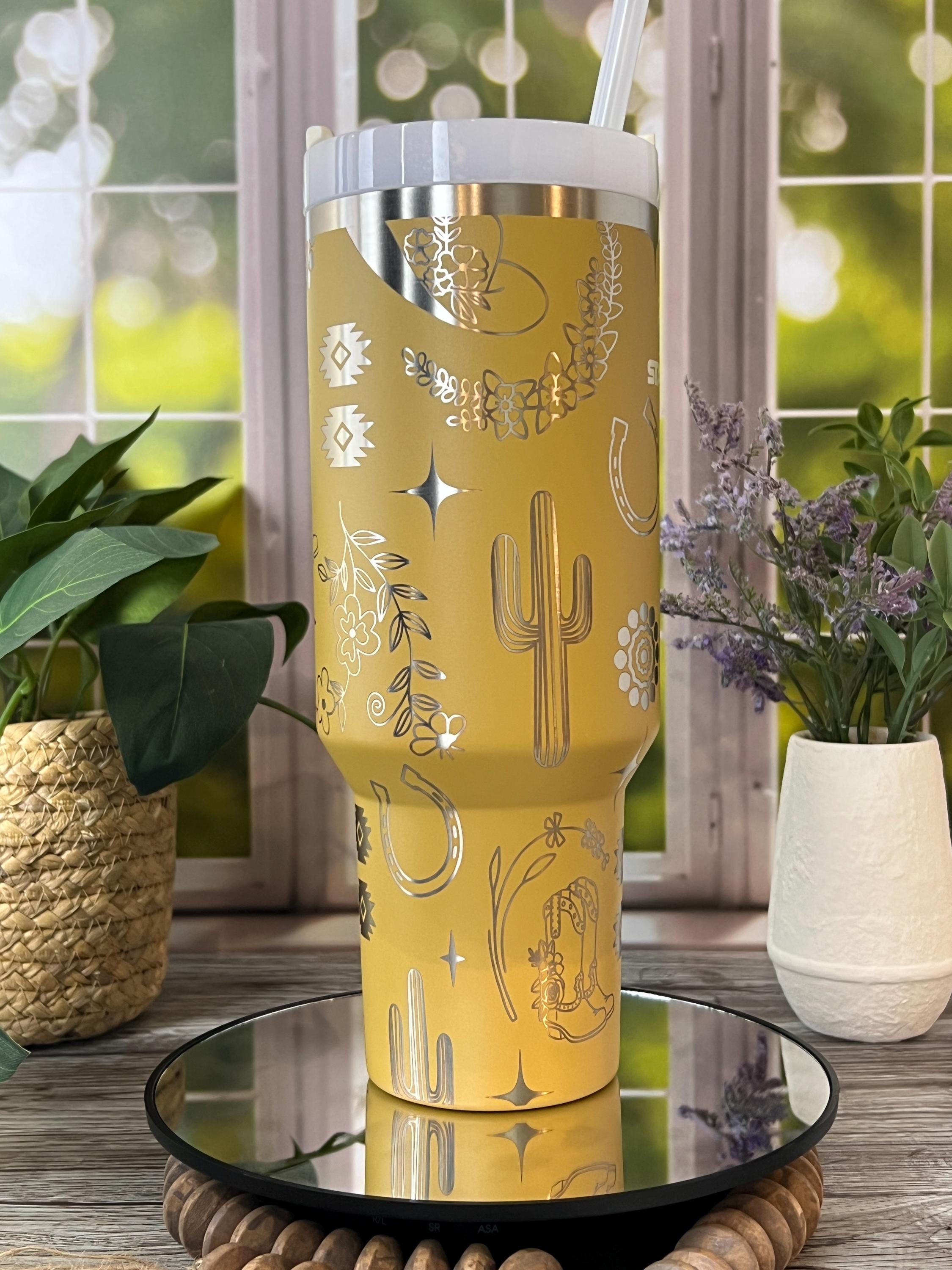 Western Floral Tumbler Wrap SVG | 40oz Laser Engraving File | Rotary Ready Digital Design | Western Farm SVG
