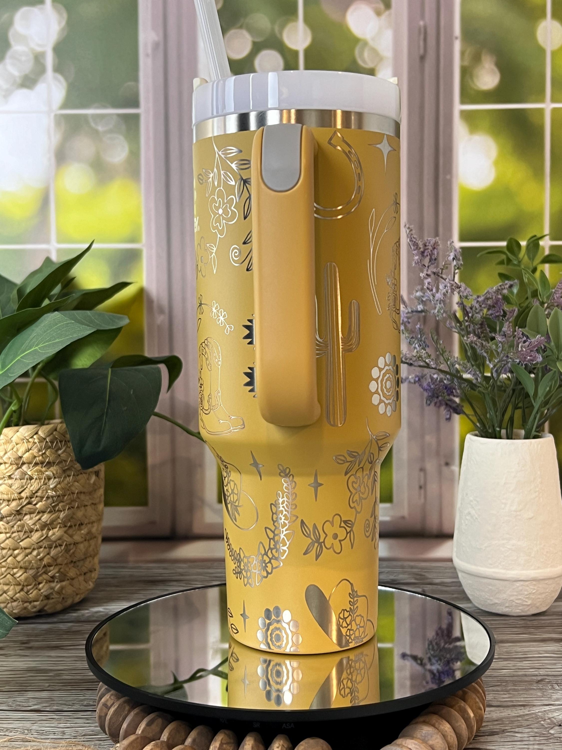 Western Floral Tumbler Wrap SVG | 40oz Laser Engraving File | Rotary Ready Digital Design | Western Farm SVG