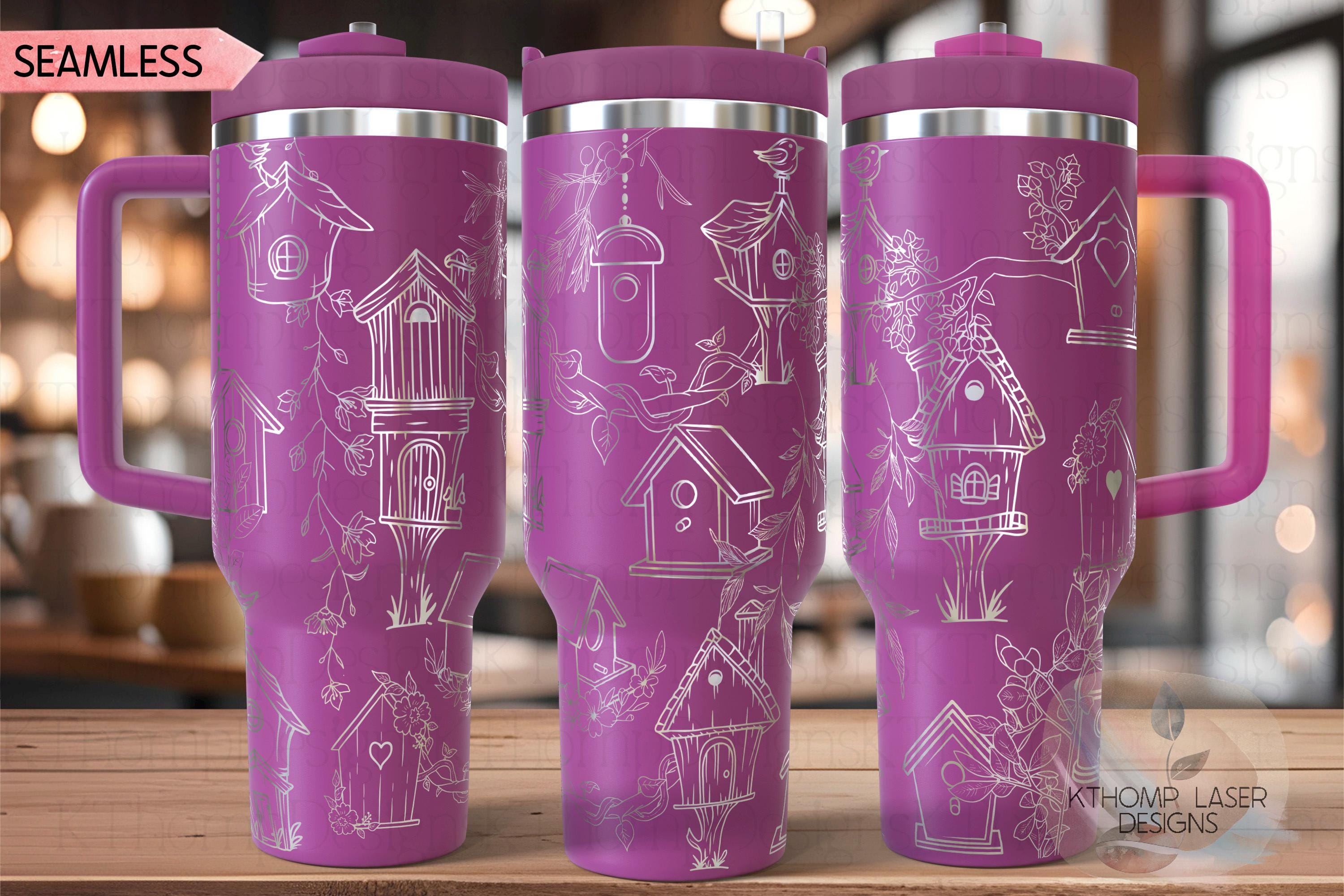 Birdhouses Tumbler Wrap SVG | 40oz Laser Engraving File | Rotary Ready Digital Design | Western Farm SVG