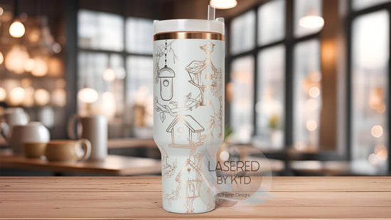 Birdhouses Tumbler Wrap SVG | 40oz Laser Engraving File | Rotary Ready Digital Design | Western Farm SVG