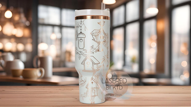 Birdhouses Tumbler Wrap SVG | 40oz Laser Engraving File | Rotary Ready Digital Design | Western Farm SVG