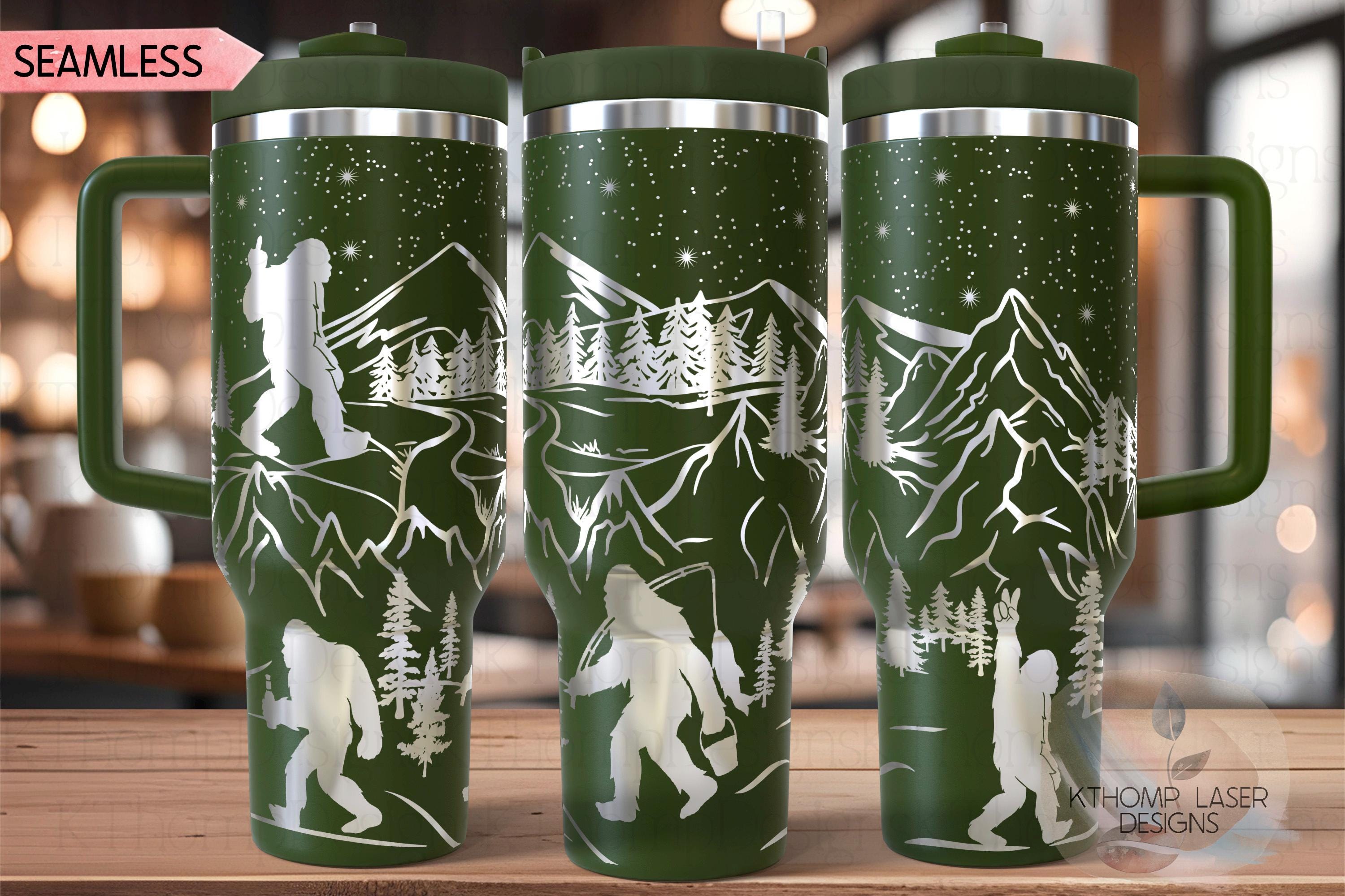 Bigfoot Sasquatch Snarky Version Tumbler Wrap SVG | 40oz Laser Engraving File | Rotary Ready Digital Design | Exotic Animal SVG