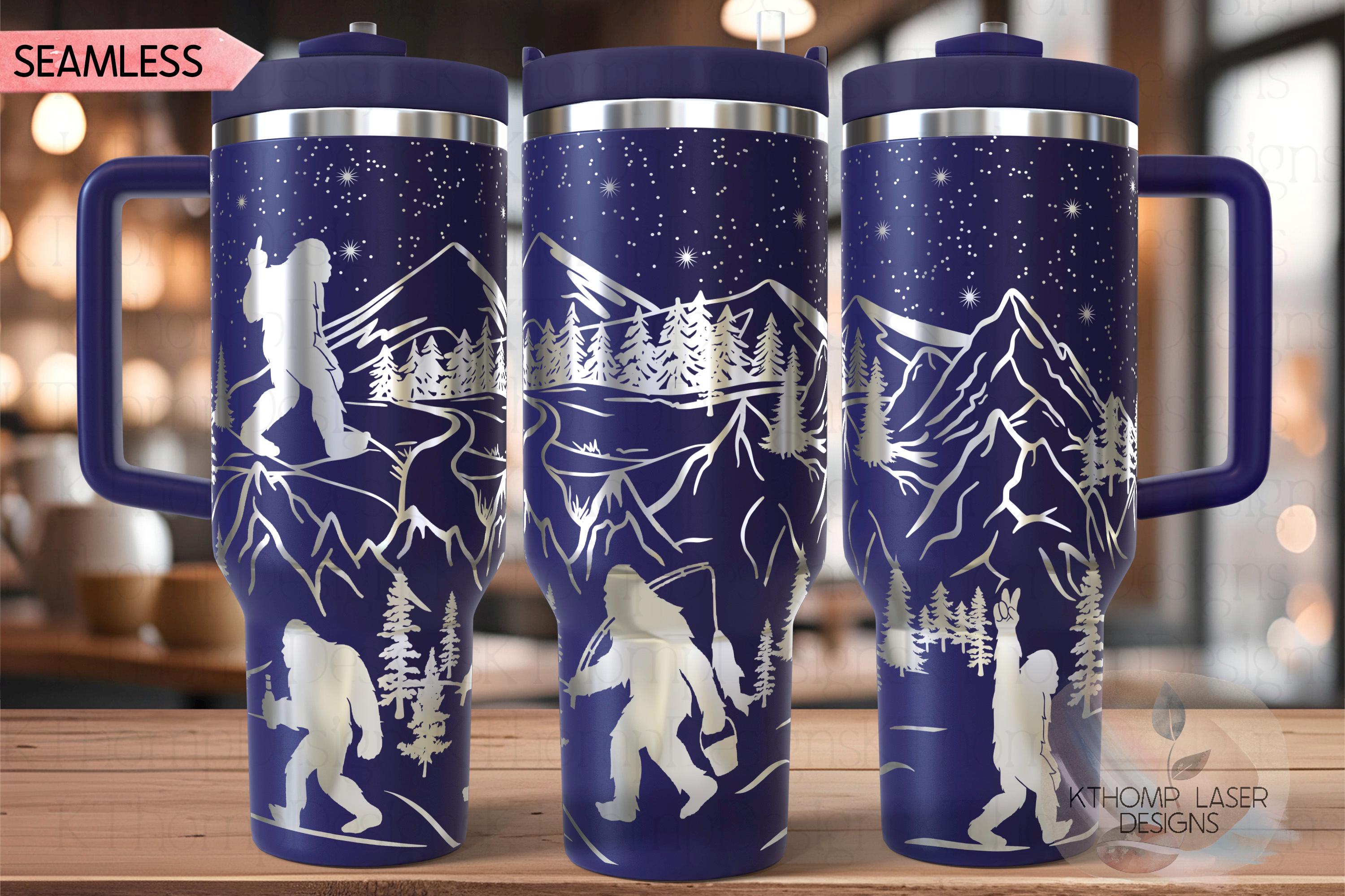 Bigfoot Sasquatch Snarky Version Tumbler Wrap SVG | 40oz Laser Engraving File | Rotary Ready Digital Design | Exotic Animal SVG