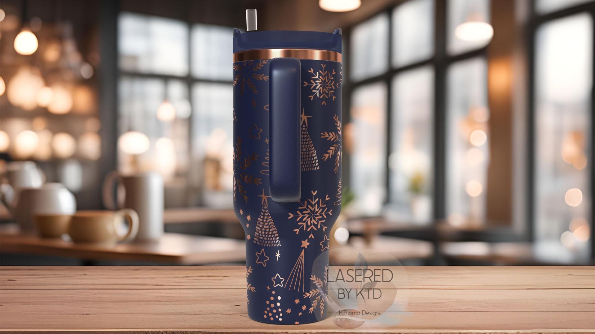 Abstract Christmas Pattern Holiday Tumbler Wrap SVG | 40oz Laser Engraving File | Rotary Ready Digital Design | Seasonal SVG