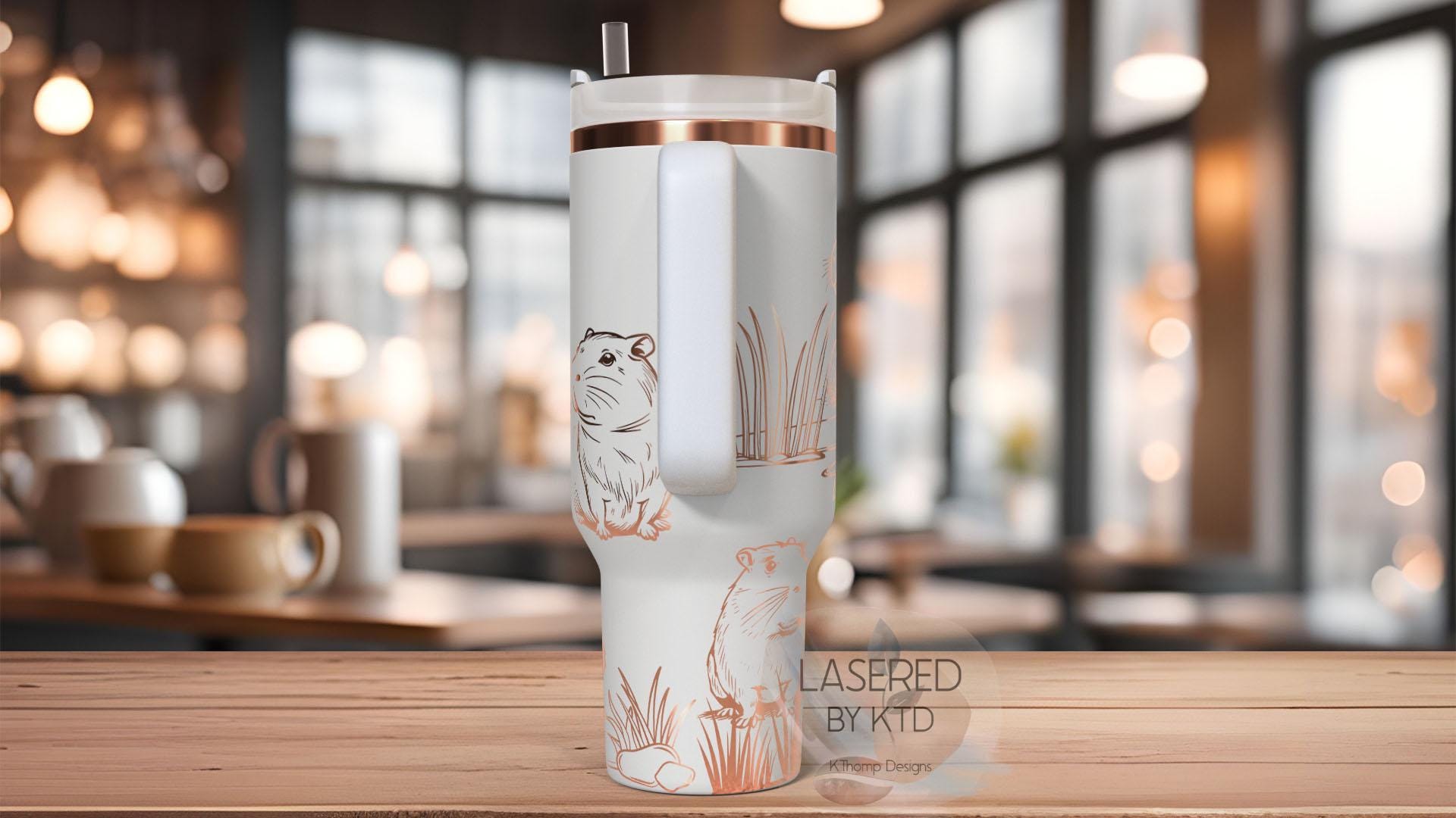 Capybara Cute Capybaras Tumbler Wrap SVG | 40oz Laser Engraving File | Rotary Ready Digital Design | Exotic Animal SVG