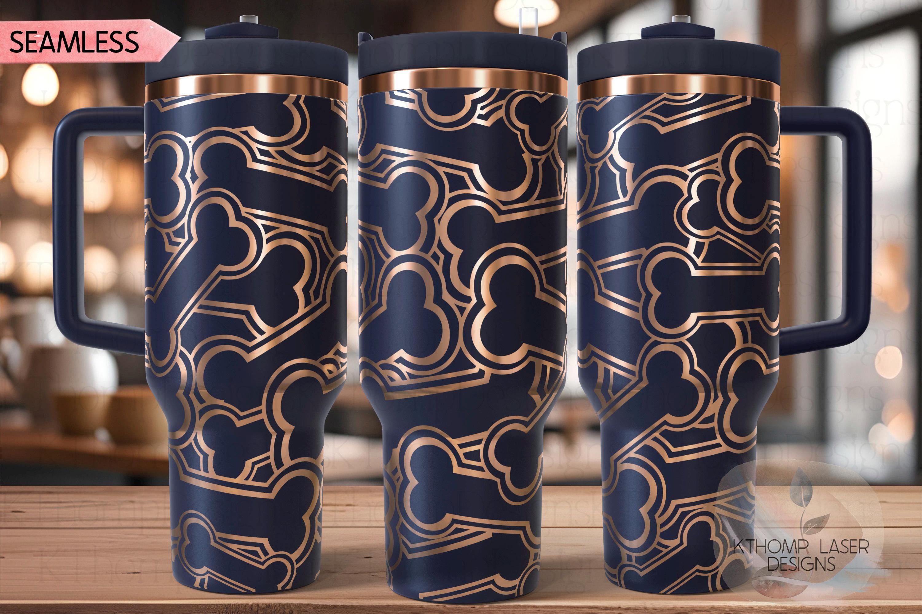 Bones Burst Tumbler Wrap SVG | 40oz Laser Engraving File | Rotary Ready Digital Design | Pet Lover Gift