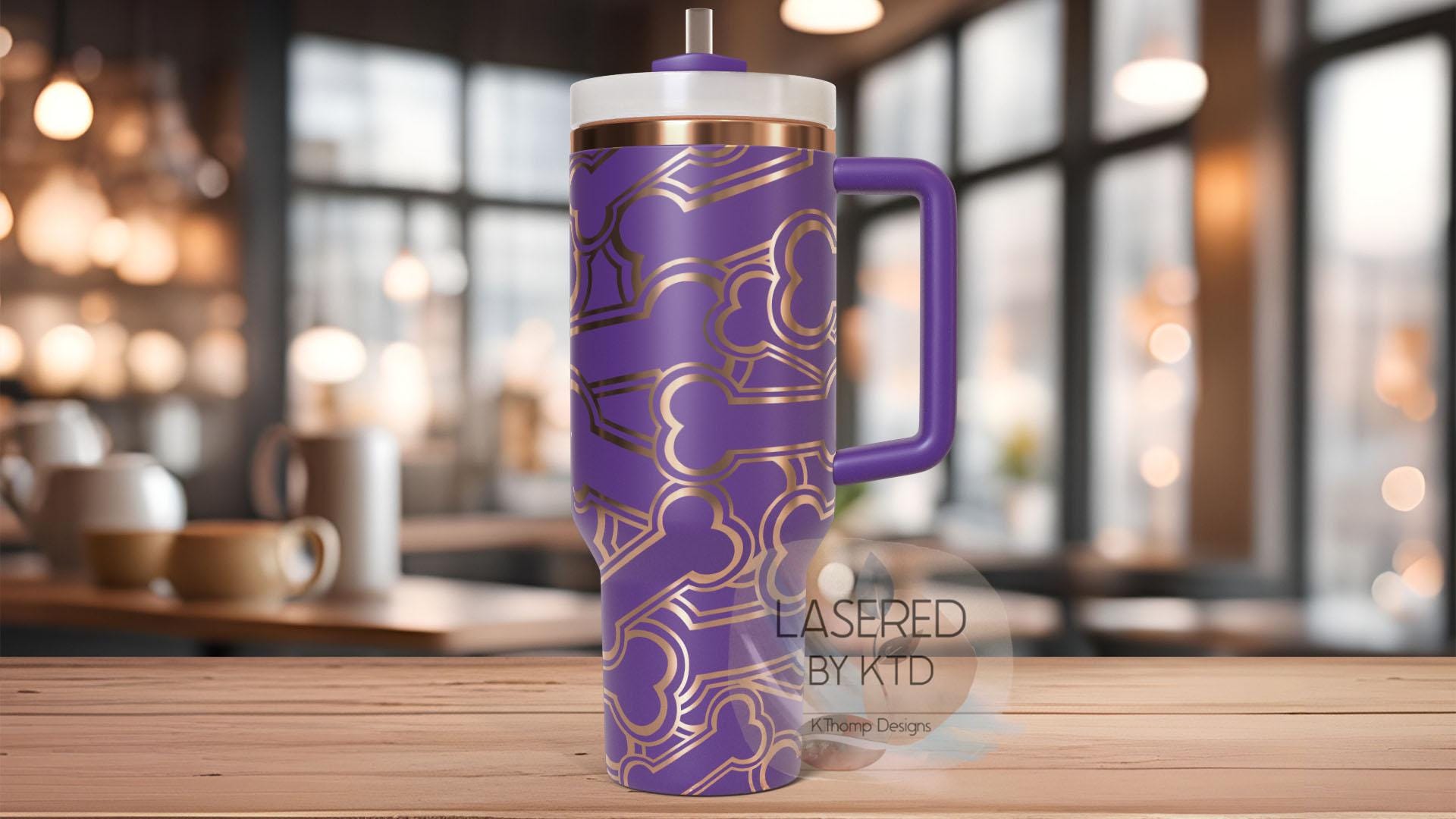 Bones Burst Tumbler Wrap SVG | 40oz Laser Engraving File | Rotary Ready Digital Design | Pet Lover Gift