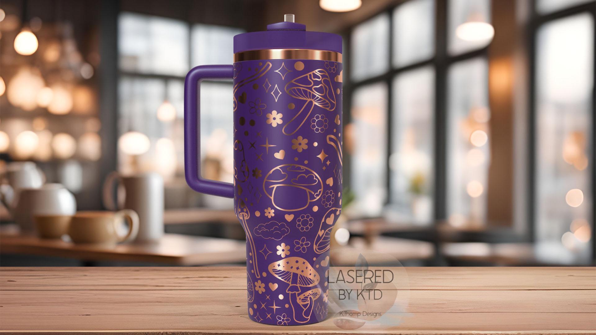 Magical Mushrooms Boho Celestial Tumbler Wrap SVG | 40oz Laser Engraving File | Rotary Ready Digital Design | Zodiac Boho SVG
