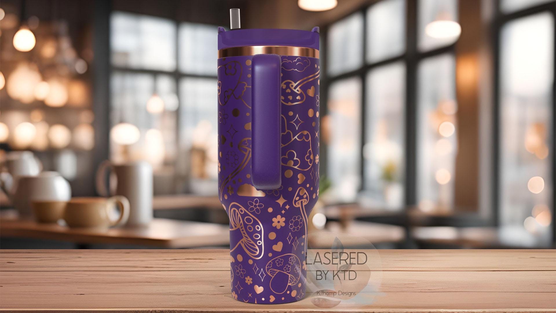 Magical Mushrooms Boho Celestial Tumbler Wrap SVG | 40oz Laser Engraving File | Rotary Ready Digital Design | Zodiac Boho SVG