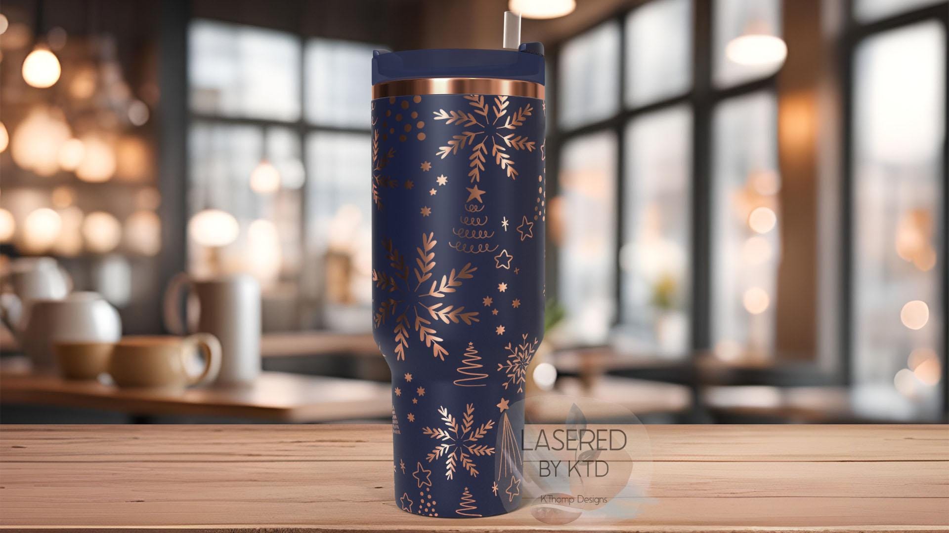 Abstract Christmas Pattern Holiday Tumbler Wrap SVG | 40oz Laser Engraving File | Rotary Ready Digital Design | Seasonal SVG