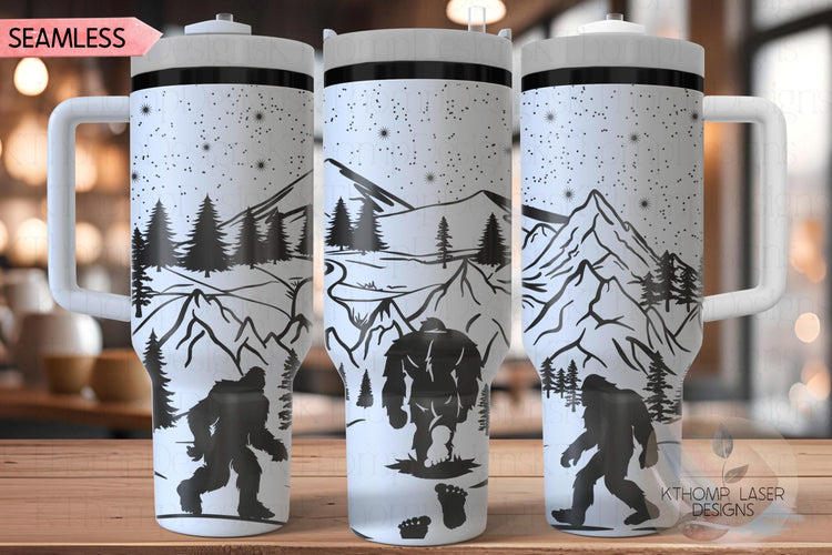 Yeti Bigfoot Sasquatch Tumbler Wrap SVG | 40oz Laser Engraving File | Rotary Ready Digital Design | Exotic Animal SVG