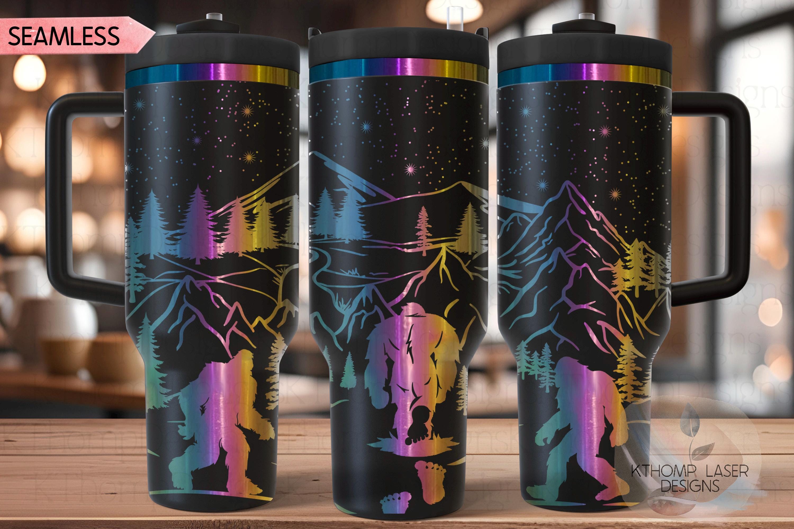 Yeti Bigfoot Sasquatch Tumbler Wrap SVG | 40oz Laser Engraving File | Rotary Ready Digital Design | Exotic Animal SVG