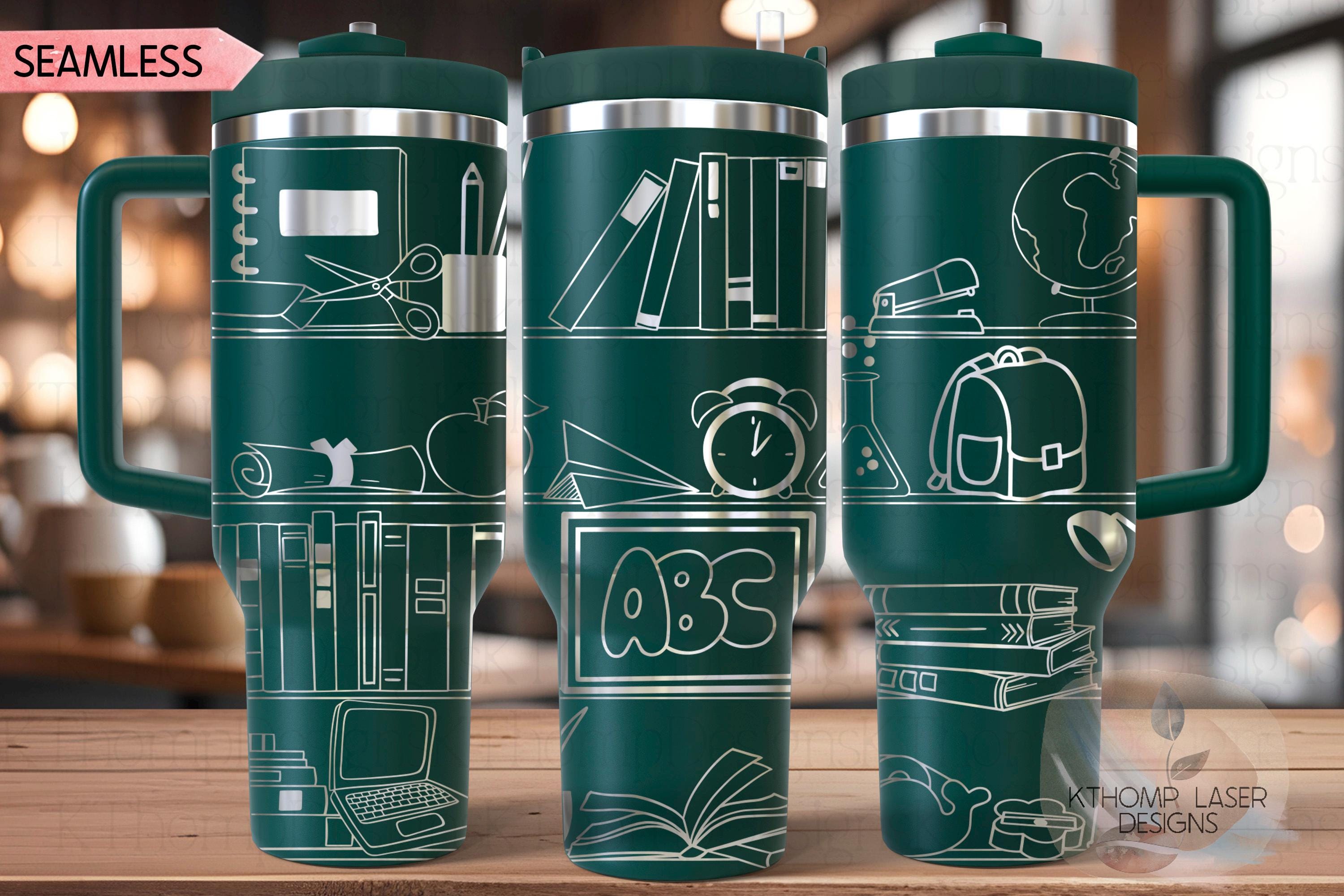 School Shelves Tumbler Wrap SVG | 40oz Laser Engraving File | Rotary Ready Digital Design | Career Gift SVG