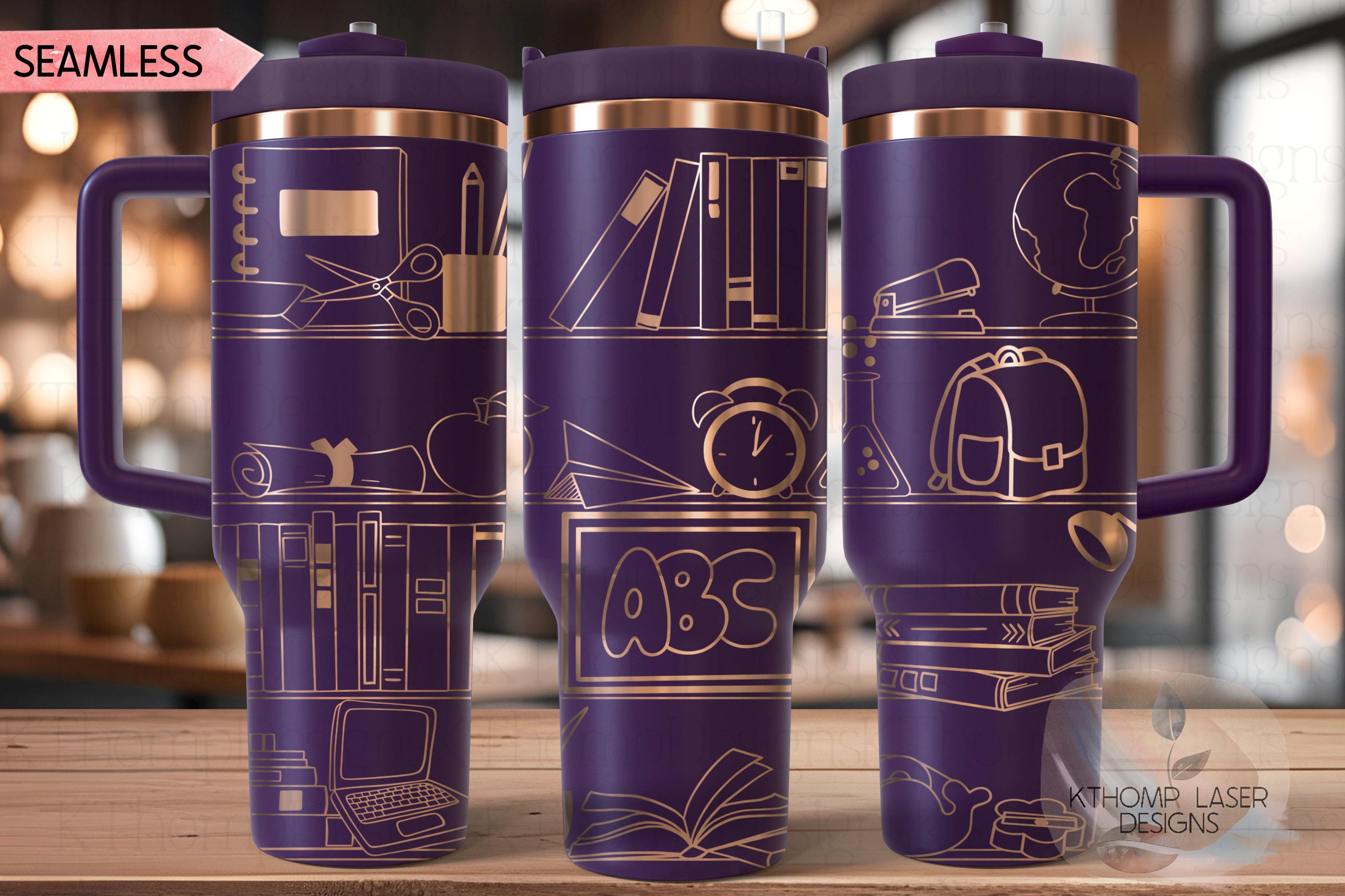 School Shelves Tumbler Wrap SVG | 40oz Laser Engraving File | Rotary Ready Digital Design | Career Gift SVG