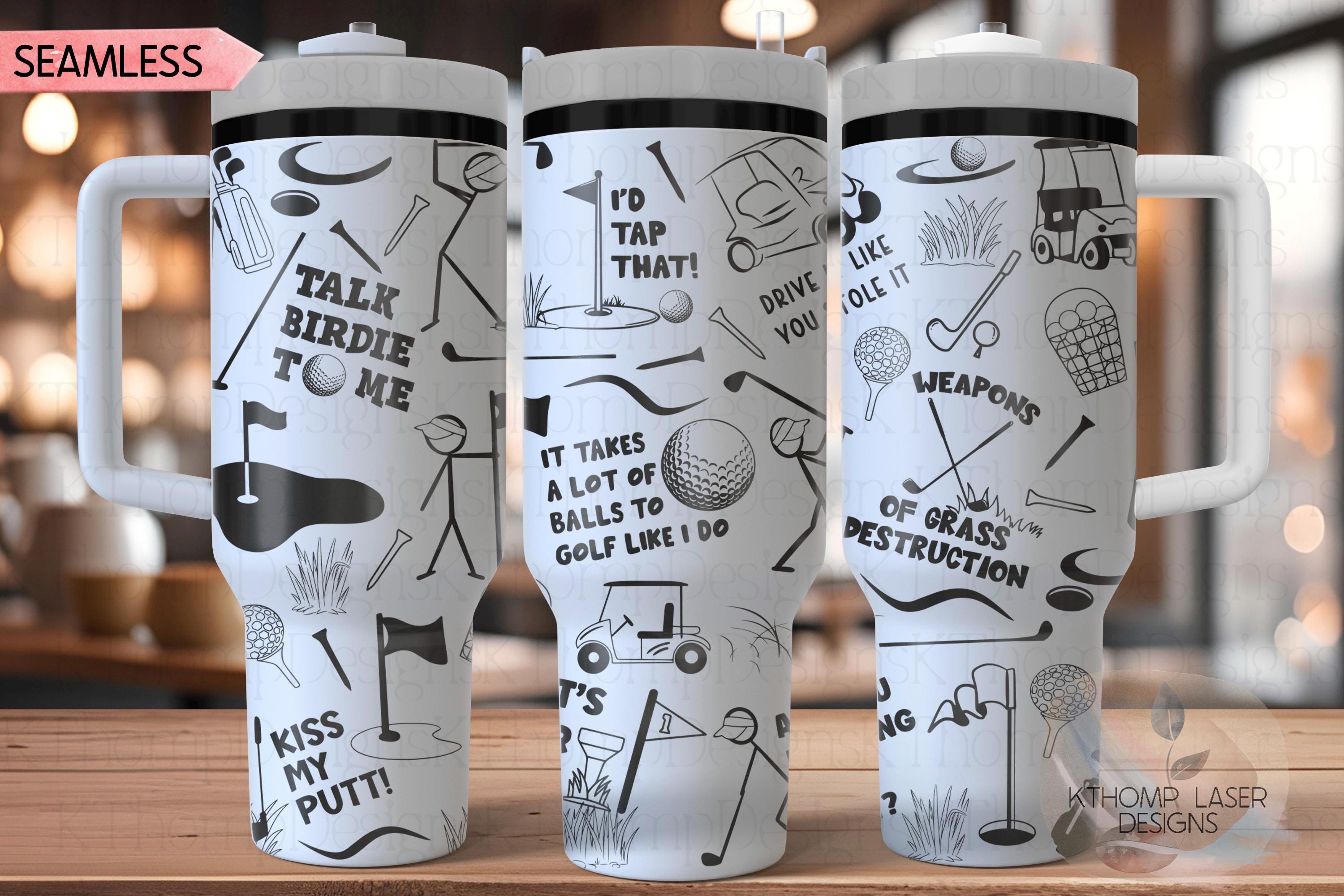 Golf Fan Tumbler Wrap SVG | 40oz Laser Engraving File | Rotary Ready Digital Design | Sports Fan SVG