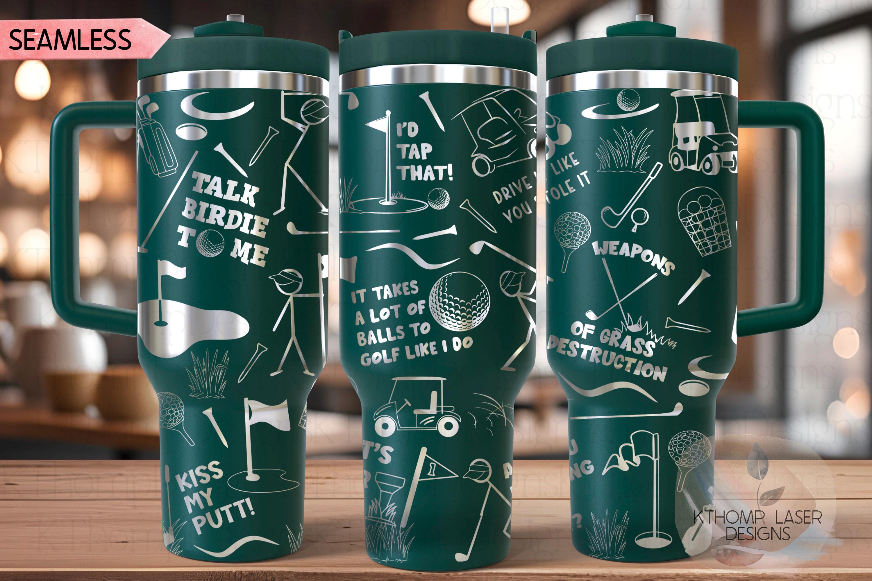Golf Fan Tumbler Wrap SVG | 40oz Laser Engraving File | Rotary Ready Digital Design | Sports Fan SVG