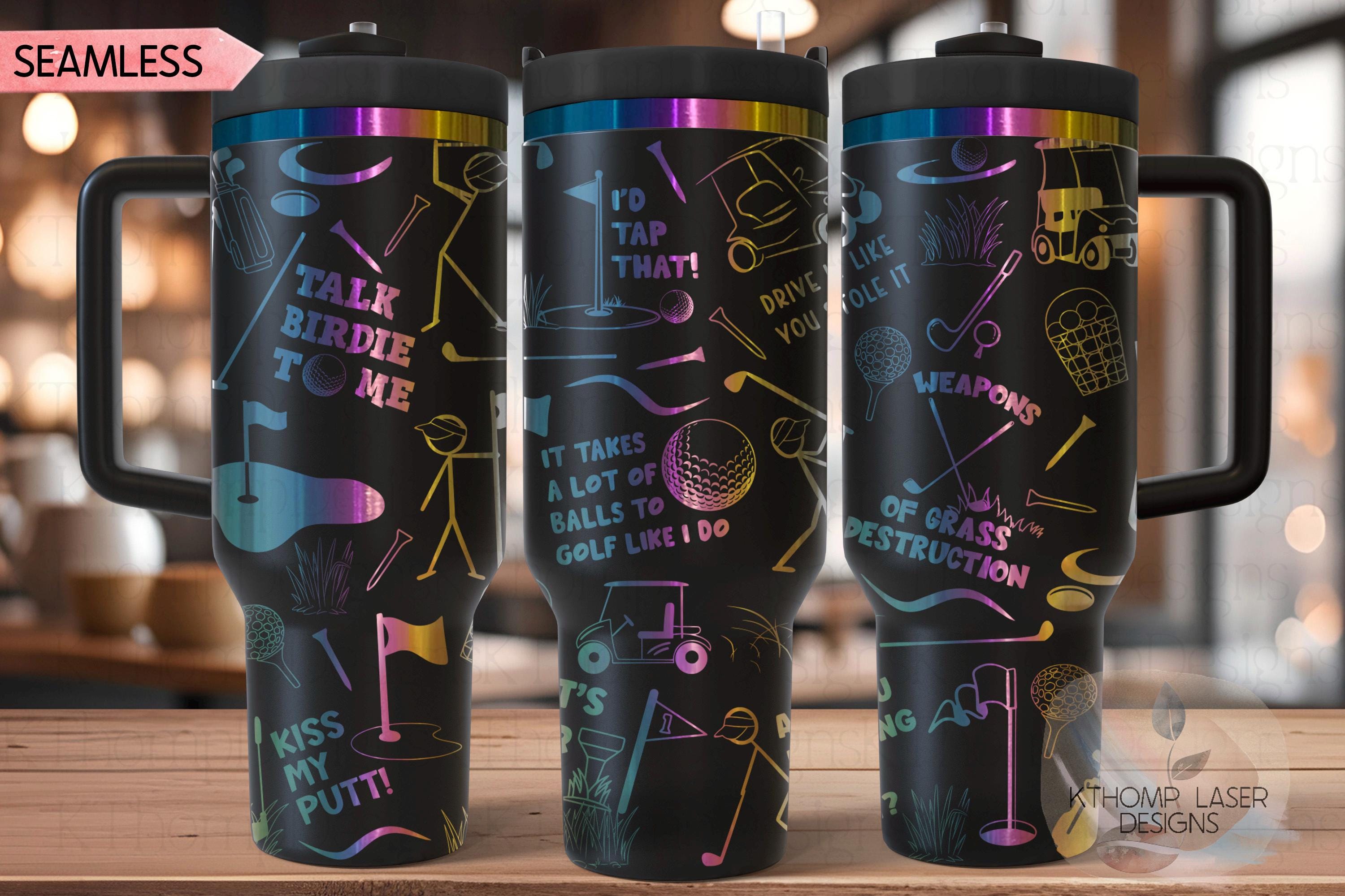 Golf Fan Tumbler Wrap SVG | 40oz Laser Engraving File | Rotary Ready Digital Design | Sports Fan SVG