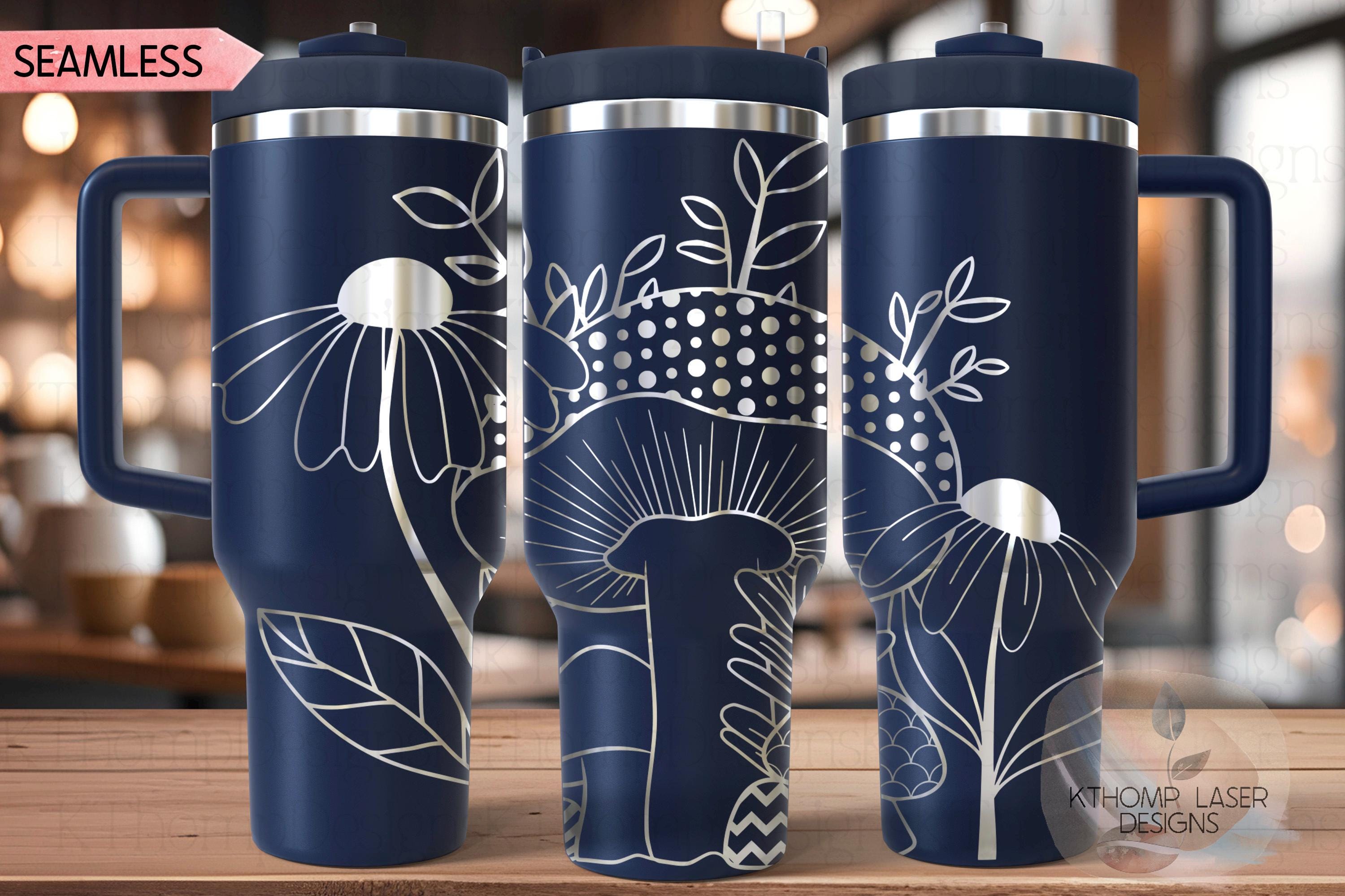 Mushrooms Tumbler Wrap SVG | 40oz Laser Engraving File | Rotary Ready Digital Design | Foodie SVG