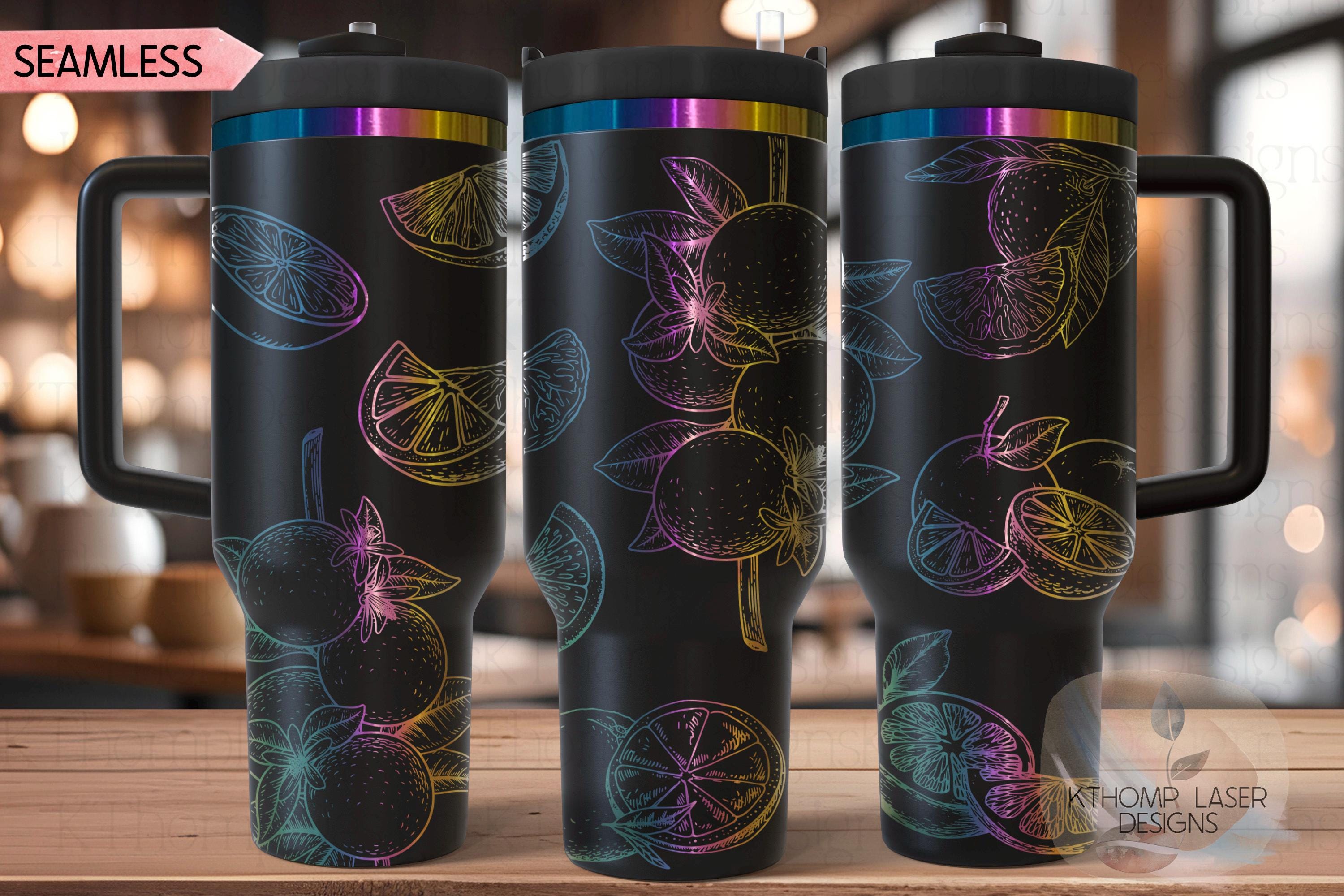Oranges Tumbler Wrap SVG | 40oz Laser Engraving File | Rotary Ready Digital Design | Foodie SVG