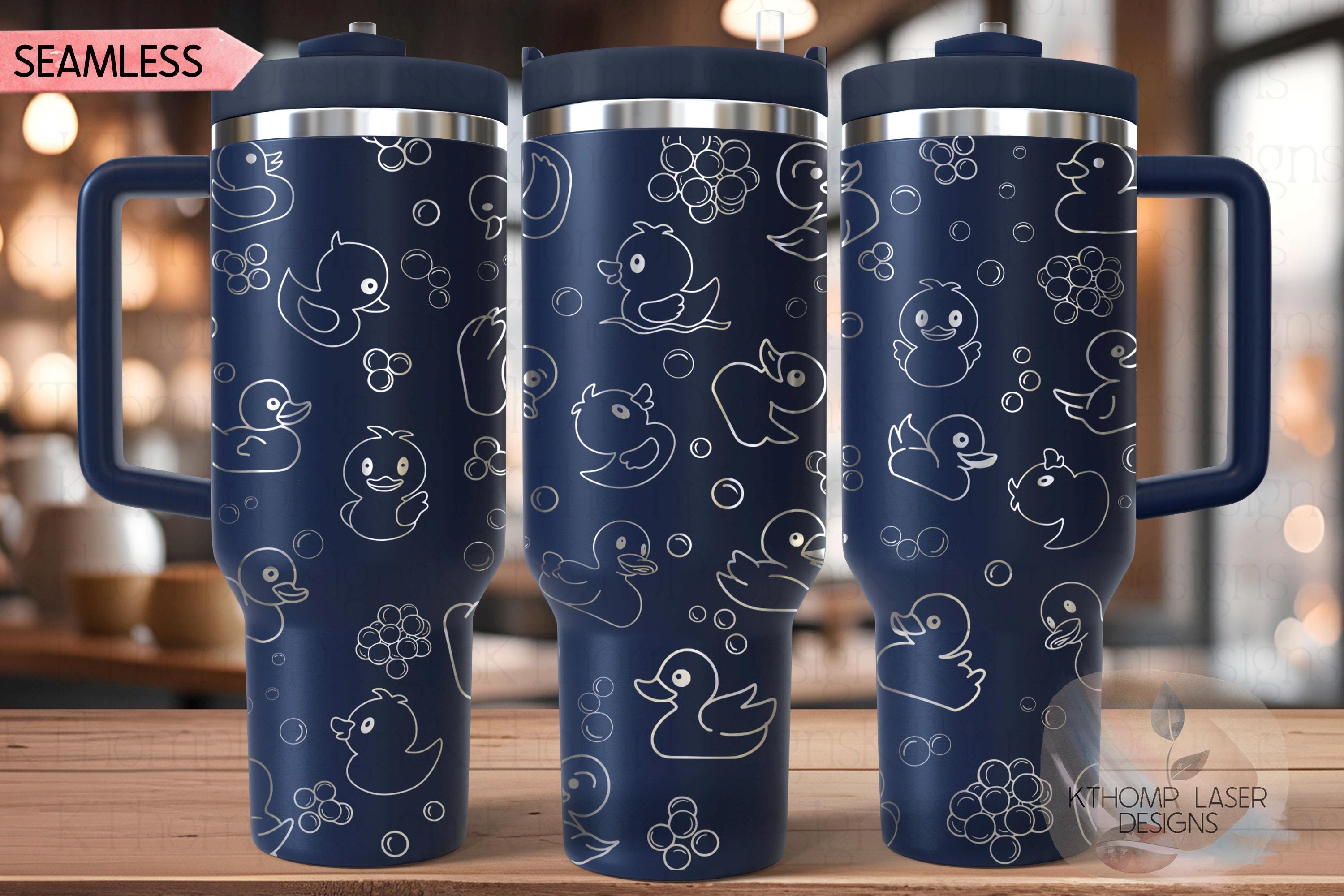 Rubber Ducks Doodles Tumbler Wrap SVG | 40oz Laser Engraving File | Rotary Ready Digital Design | Fantasy Magic SVG